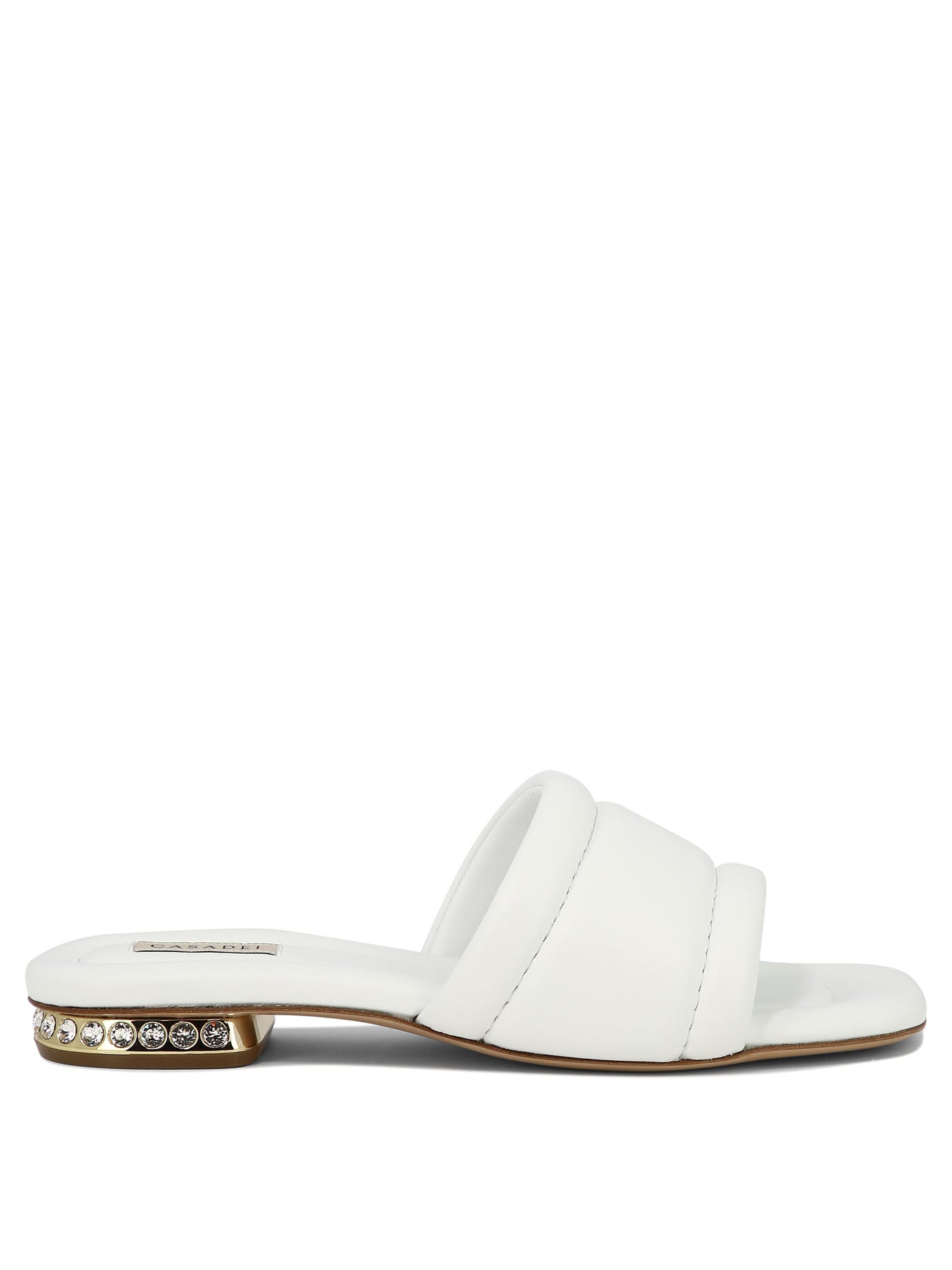 Casadei-Quilted Nappa Sandali Bianco-Donna