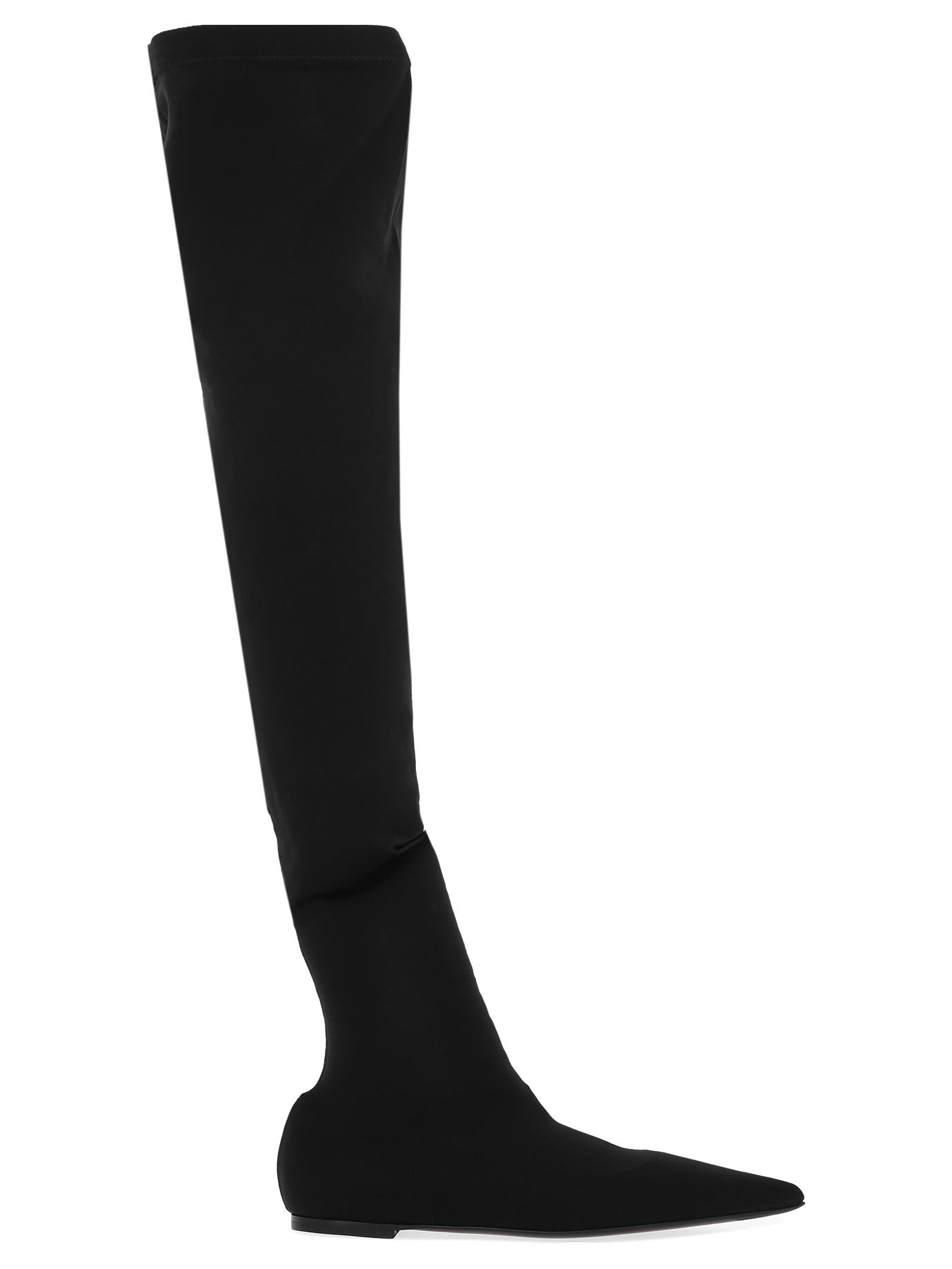 Dolce & Gabbana-Stretch Jersey Thigh-High Boots Stivali & Stivaletti Nero-Donna