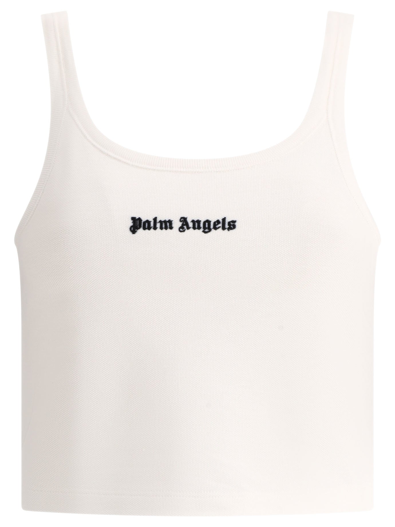 Palm Angels-Classic Logo Top Bianco-Donna