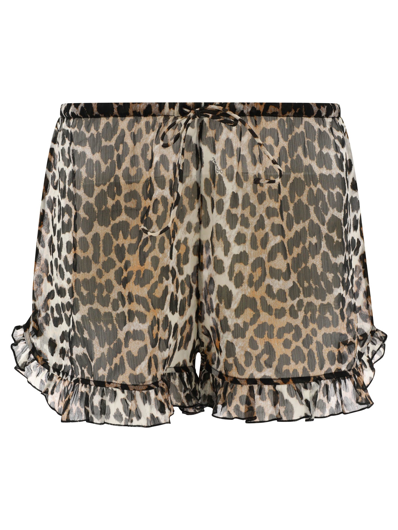 Ganni-Animalier S Short Marrone-Donna