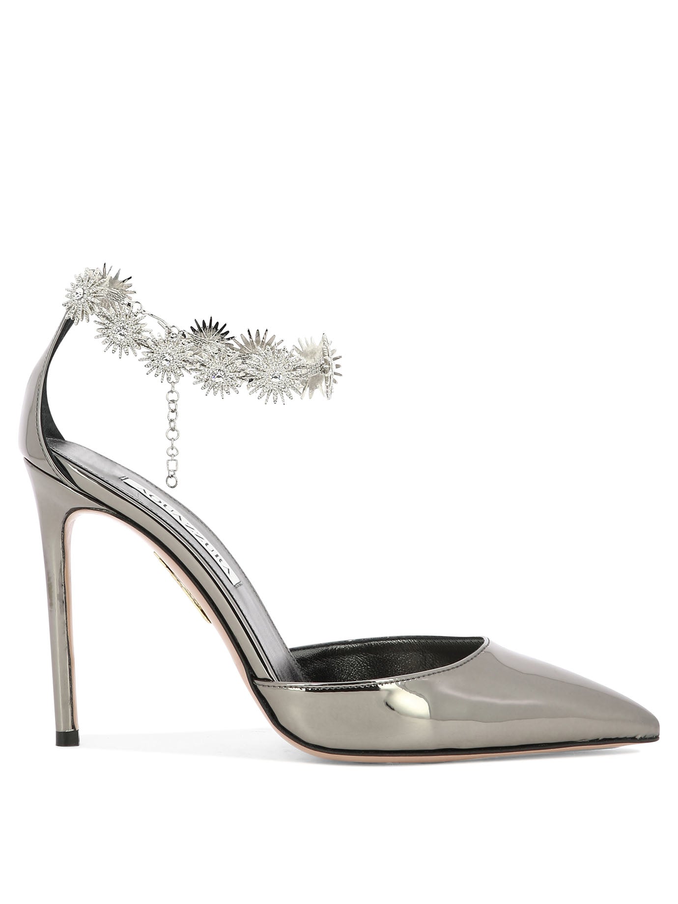 Aquazzura-Comet Heeled Shoes Silver-Donna