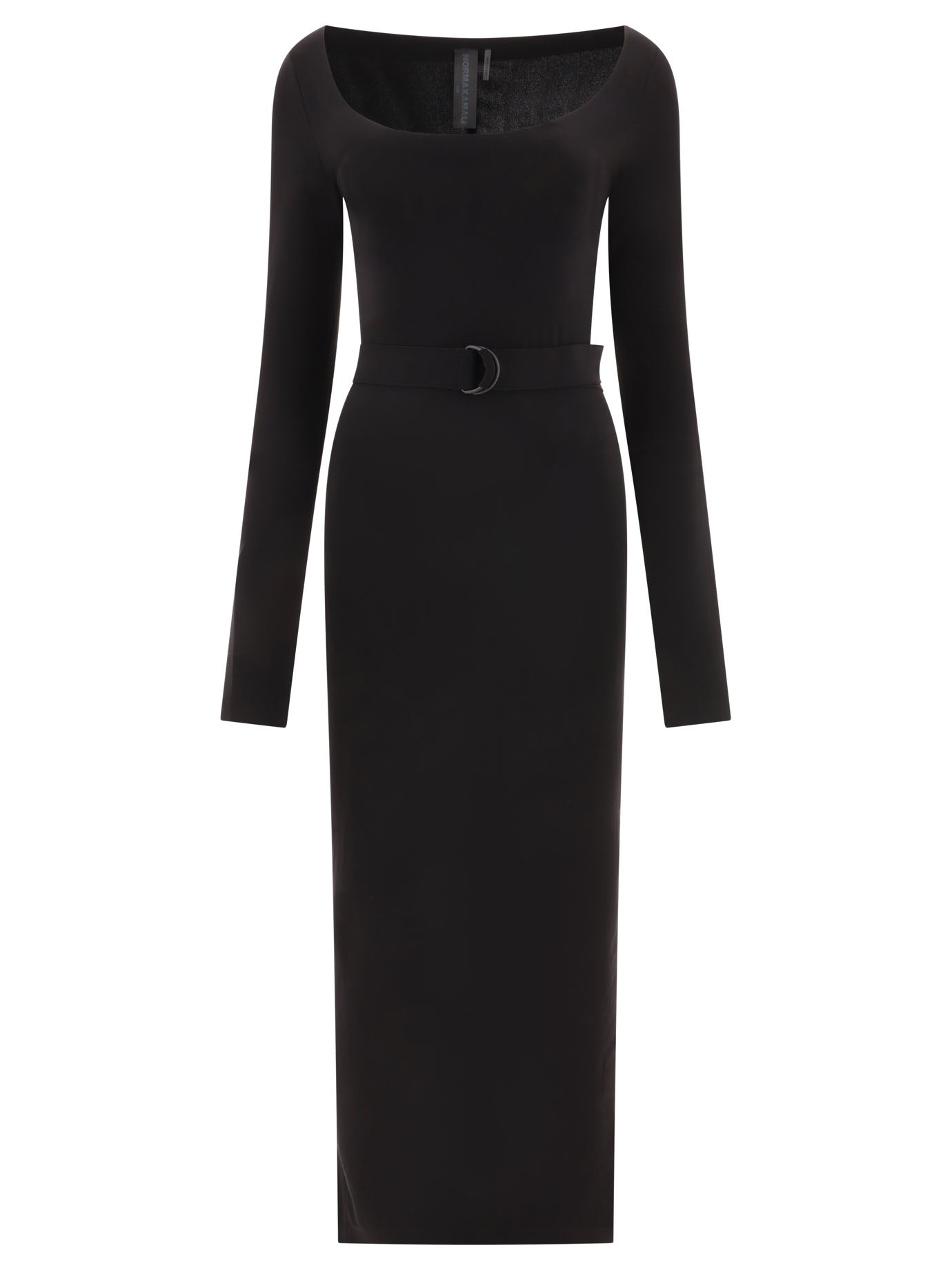 Norma Kamali-Dress With Side Slit Abiti Nero-Donna