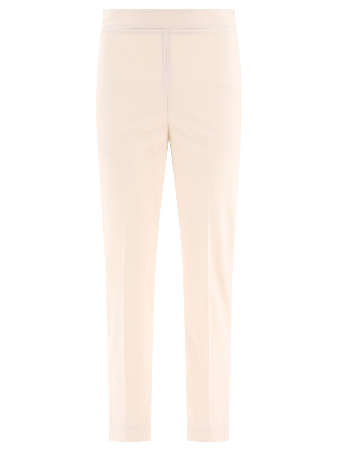 Brunello Cucinelli-Capri With Monili Trousers Bianco-Donna