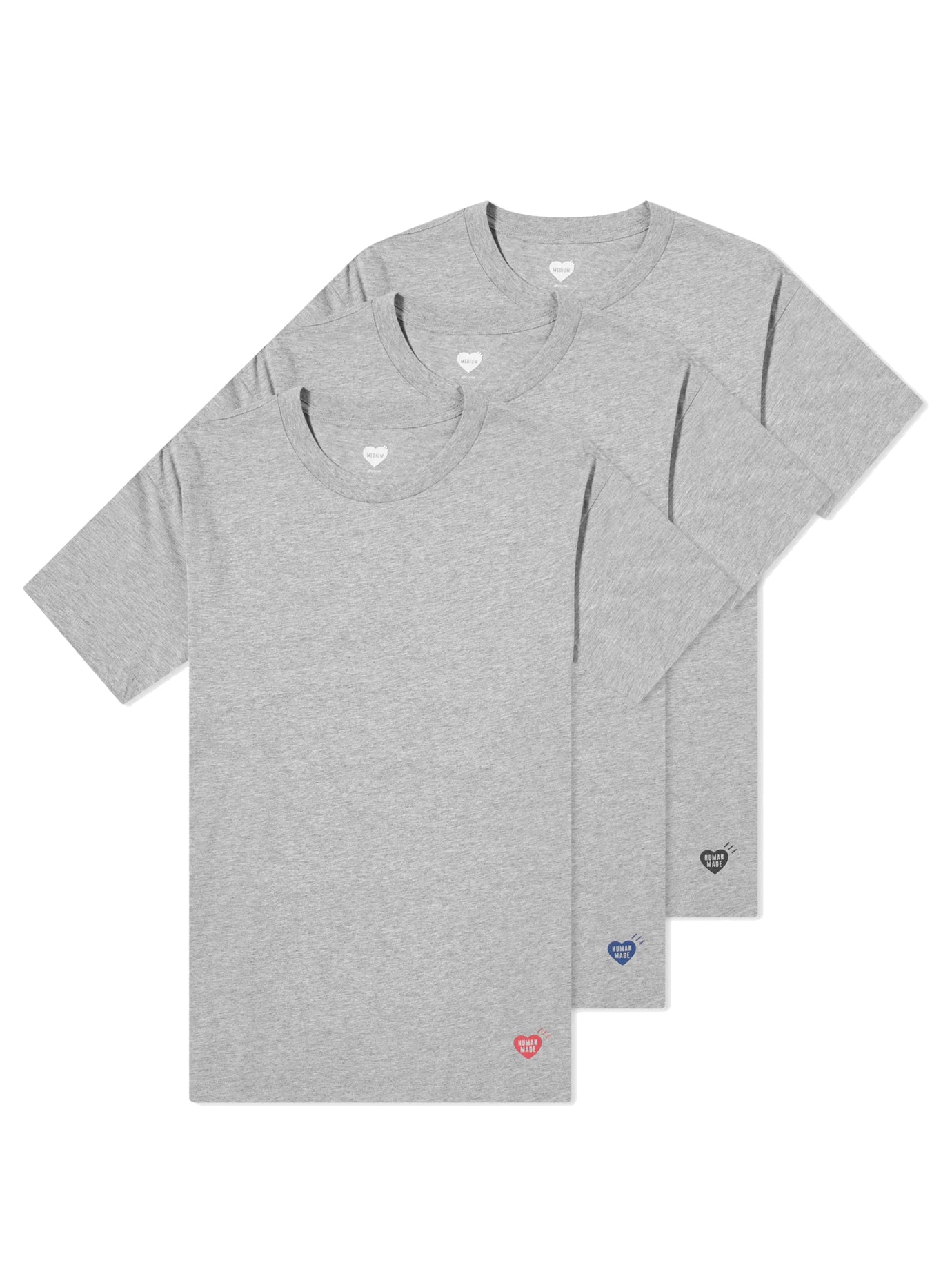 Human Made-3-Pack T-Shirt Set With Logo T-Shirts Grey-Uomo