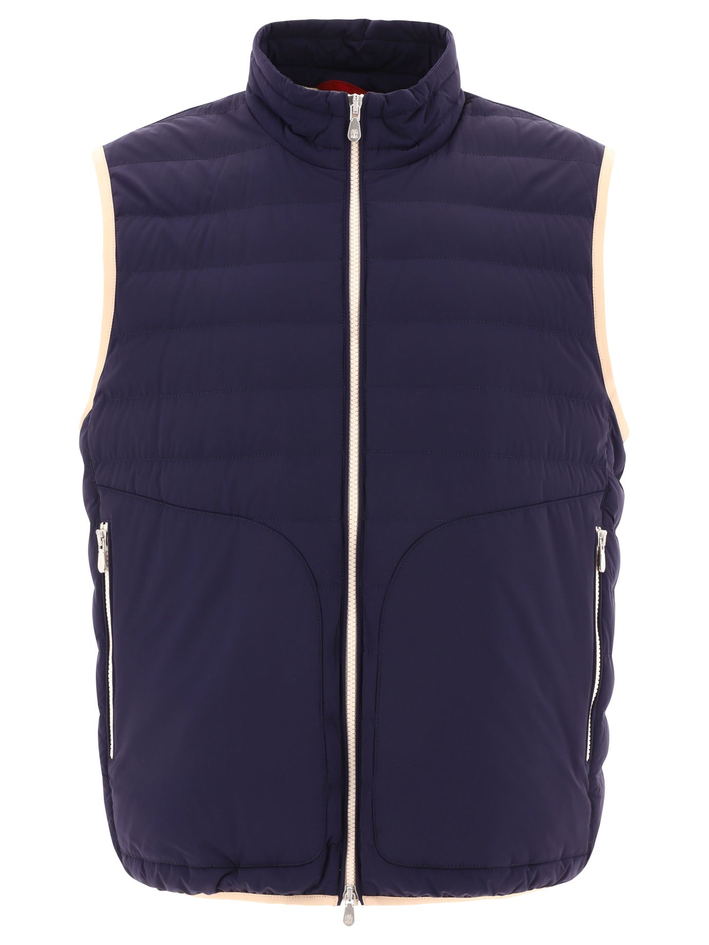 Brunello Cucinelli-Bonded Nylon Lightweight Down Vest Giacche Blu-Uomo