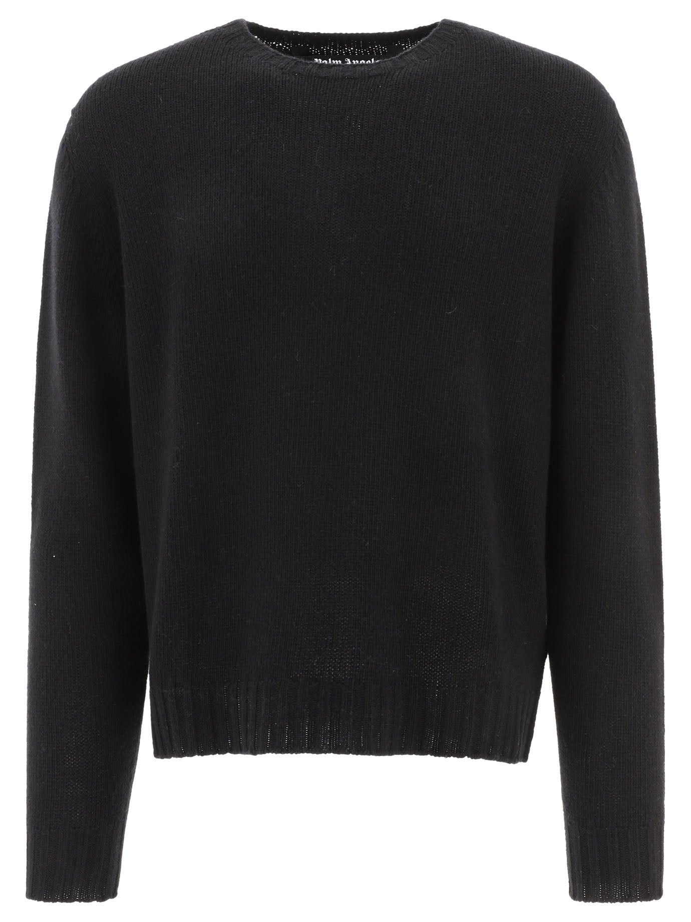 Palm Angels-Curved Logo Knitwear Nero-Uomo