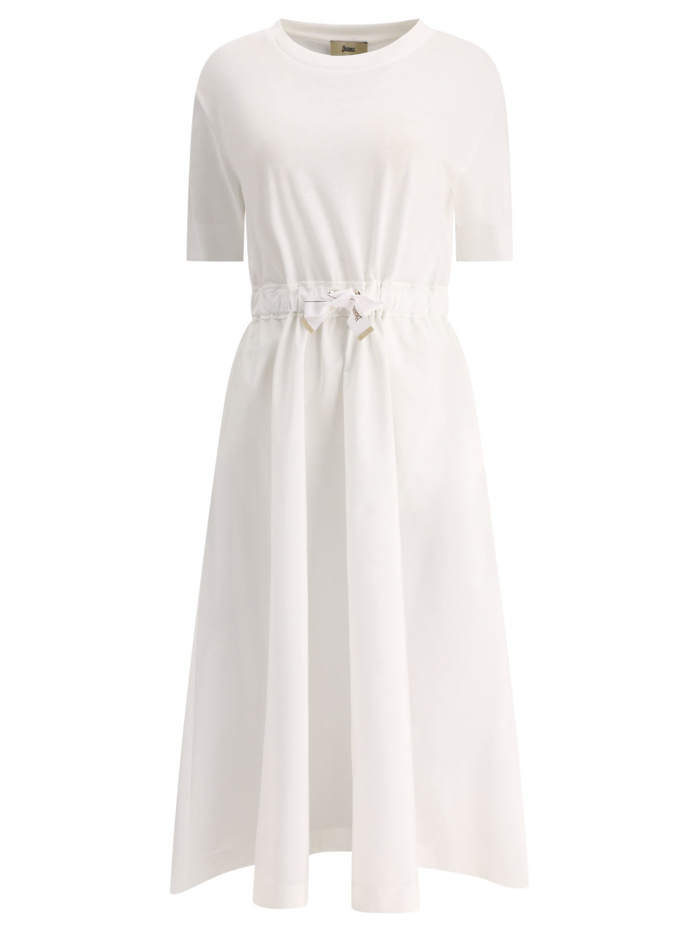 Herno-Dress With Drawstring At Waist Abiti Bianco-Donna