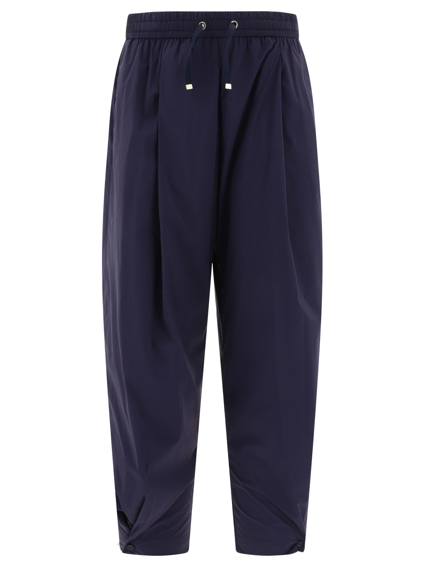 Herno-Pantaloni In Nylon Trousers Blu-Donna