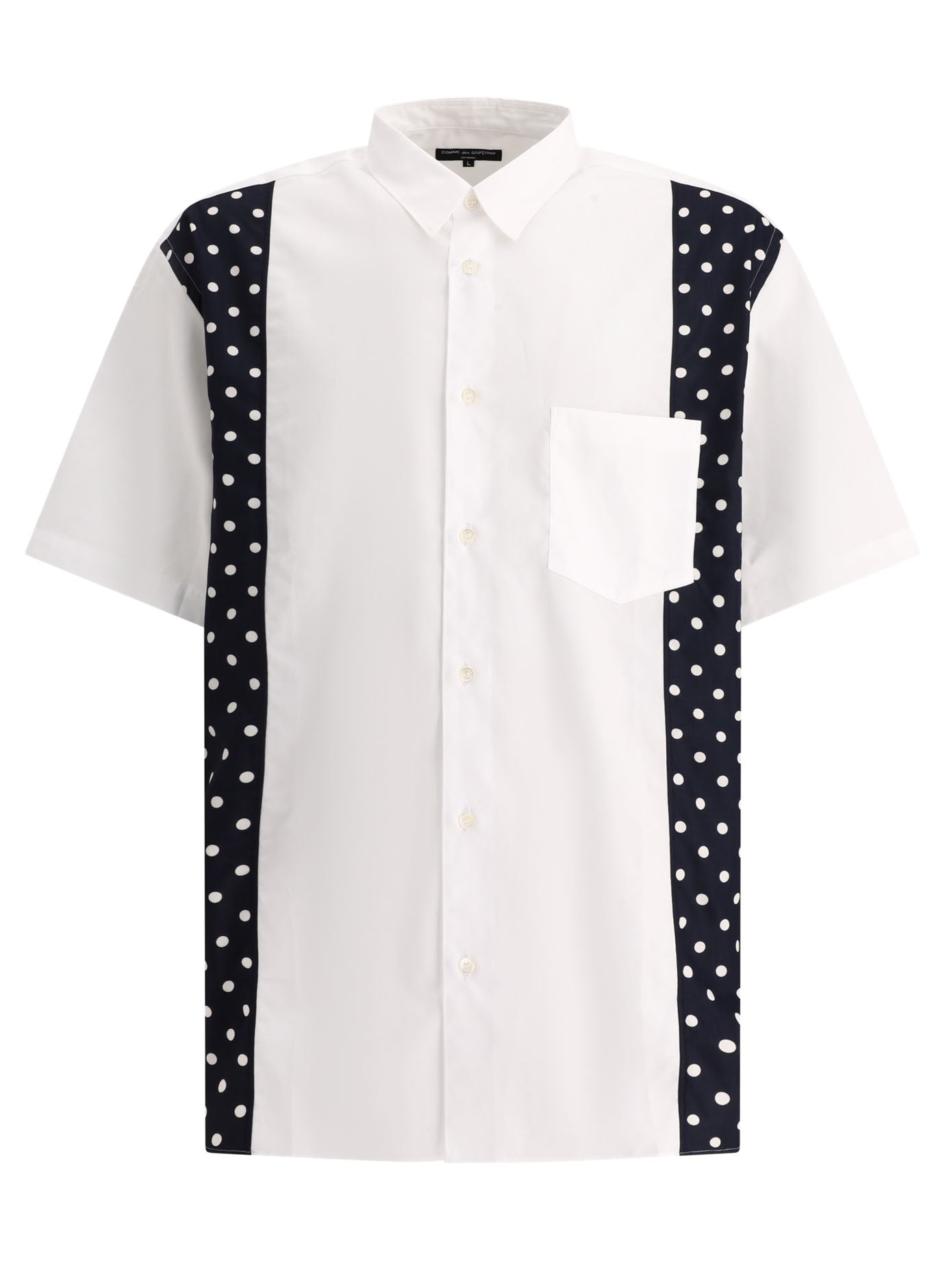 Comme Des GarçOns Homme-Shirt With Polka Dots Inserts Shirts Bianco-Uomo