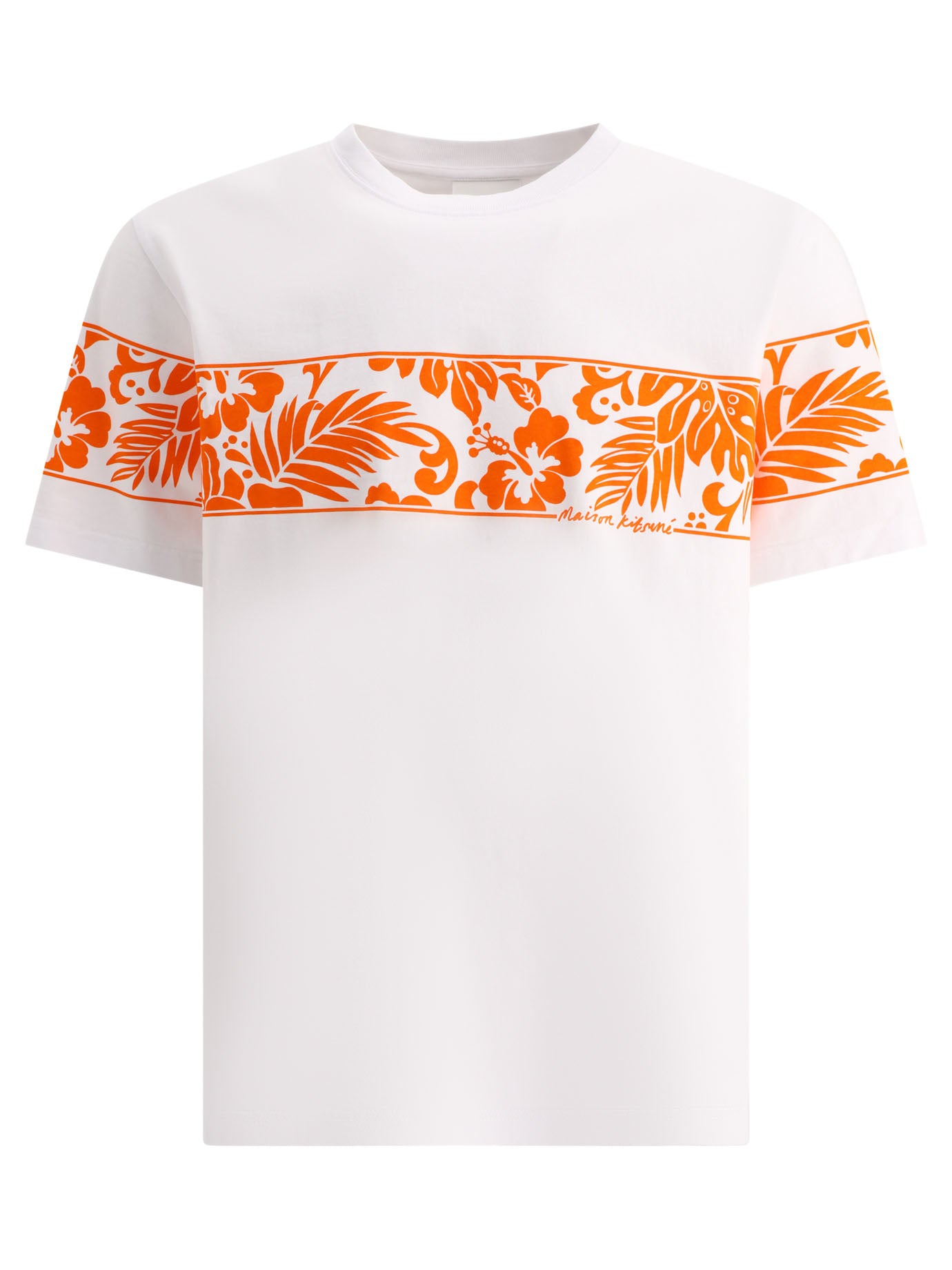 Maison Kitsuné-Tropical Band T-Shirts Bianco-Uomo