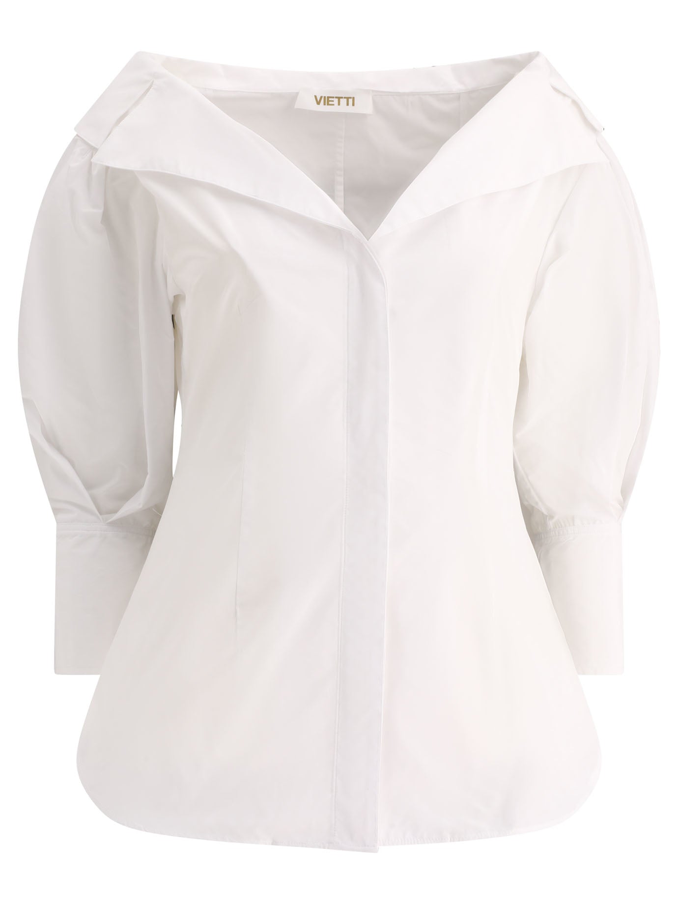 F. It-Shirt With Open Collar Shirts Bianco-Donna