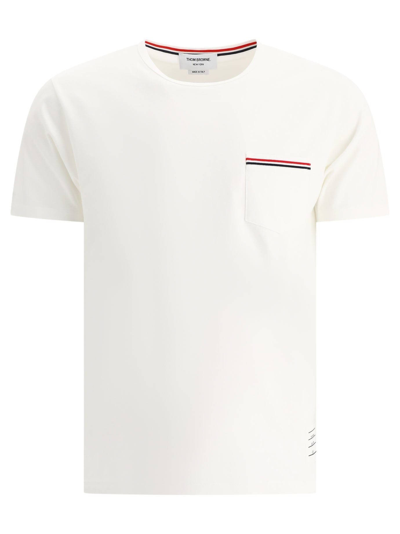 Thom Browne-Rwb Pocket T-Shirts Bianco-Uomo