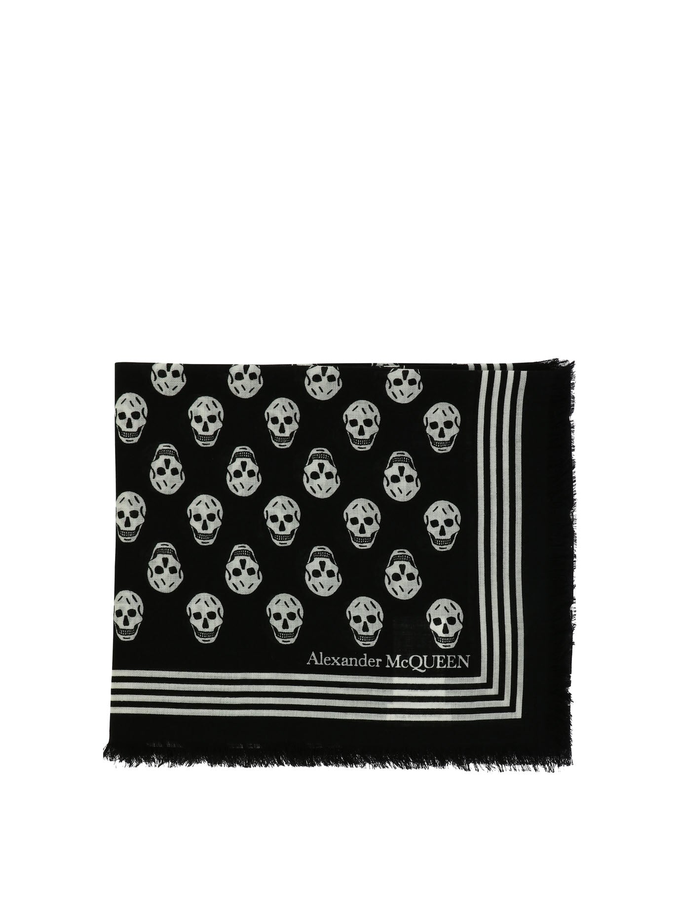 Alexander Mcqueen-Skull Biker Scarves Nero-Donna