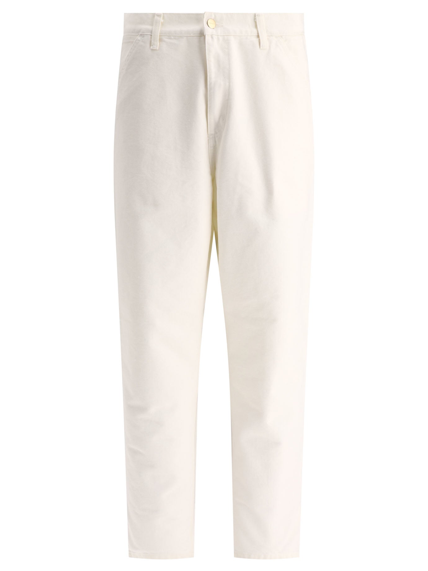 Carhartt Wip-Single Knee Trousers Bianco-Uomo