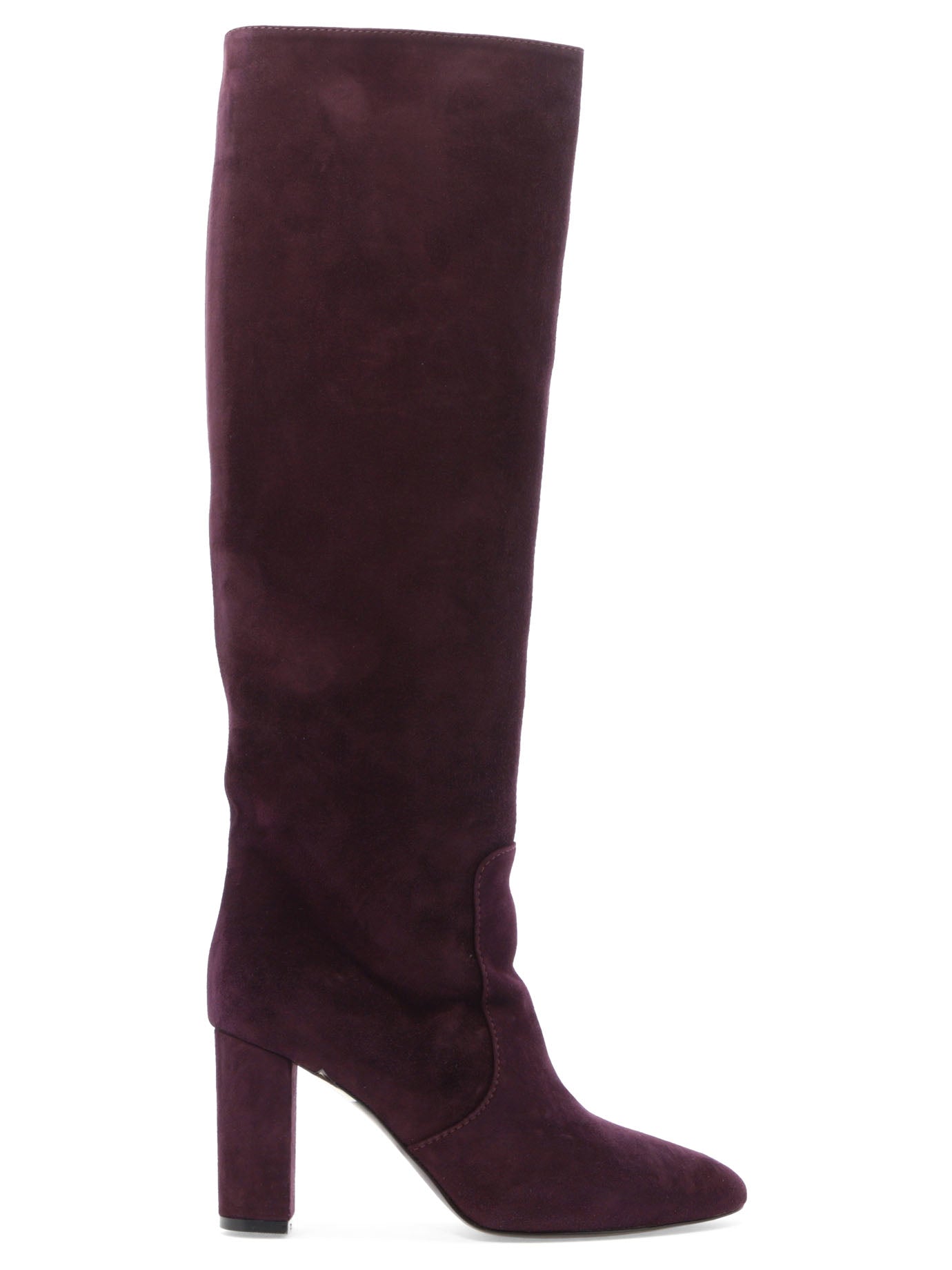 Via Roma 15-Suede Heeled Boots Stivali & Stivaletti Viola-Donna