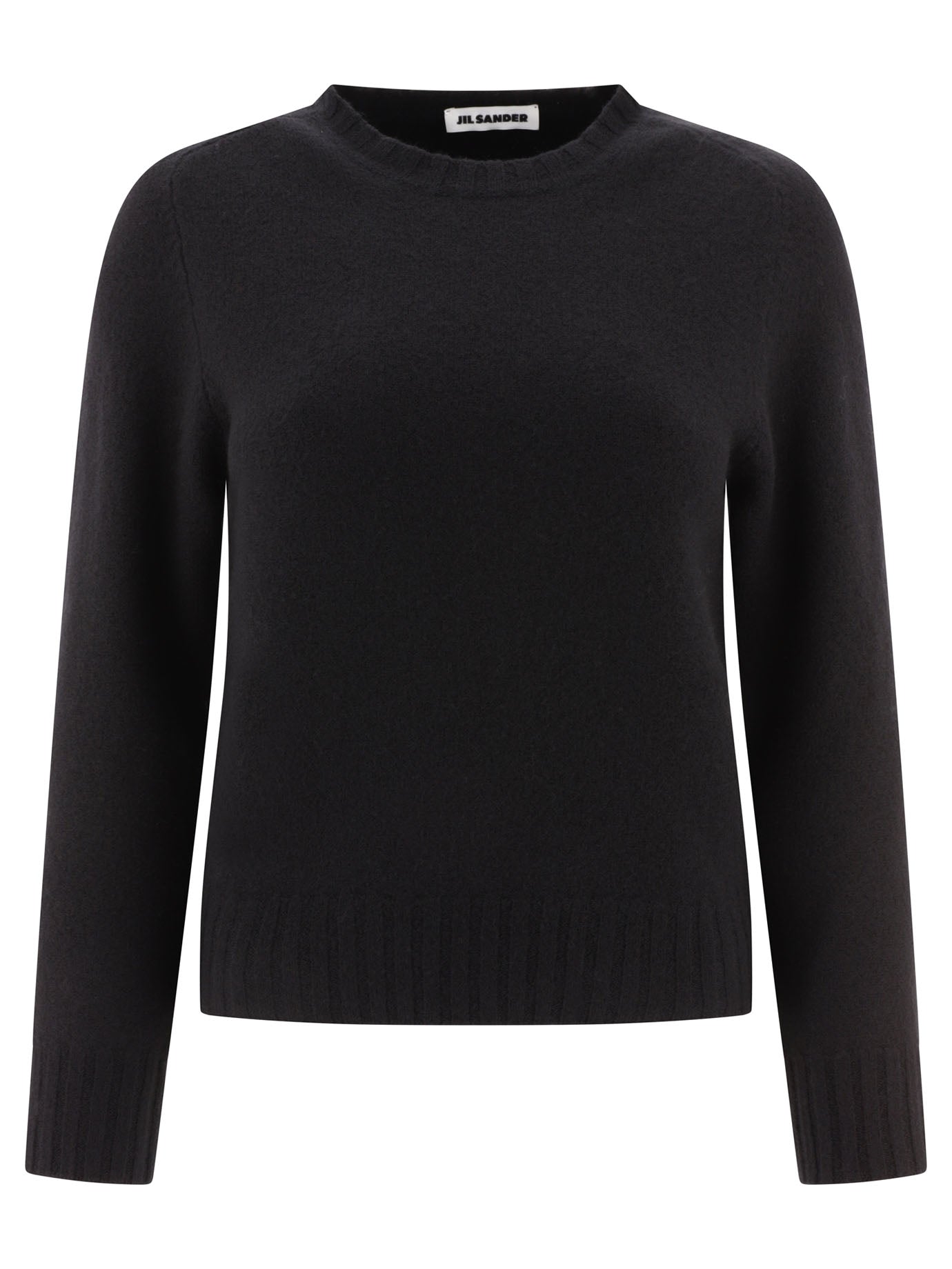 Jil Sander-Merino Wool Sweater Knitwear Nero-Donna