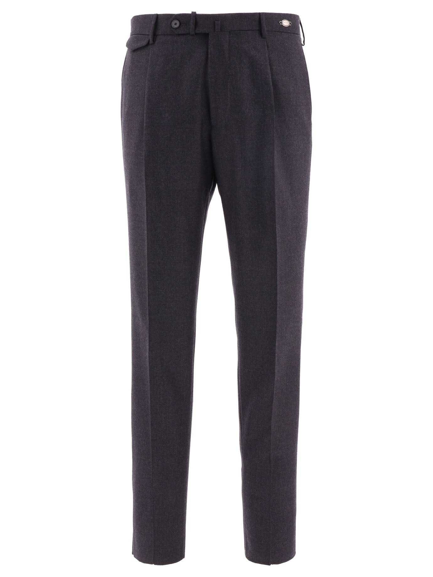 Tagliatore-Wool Tailored Trousers Grey-Uomo