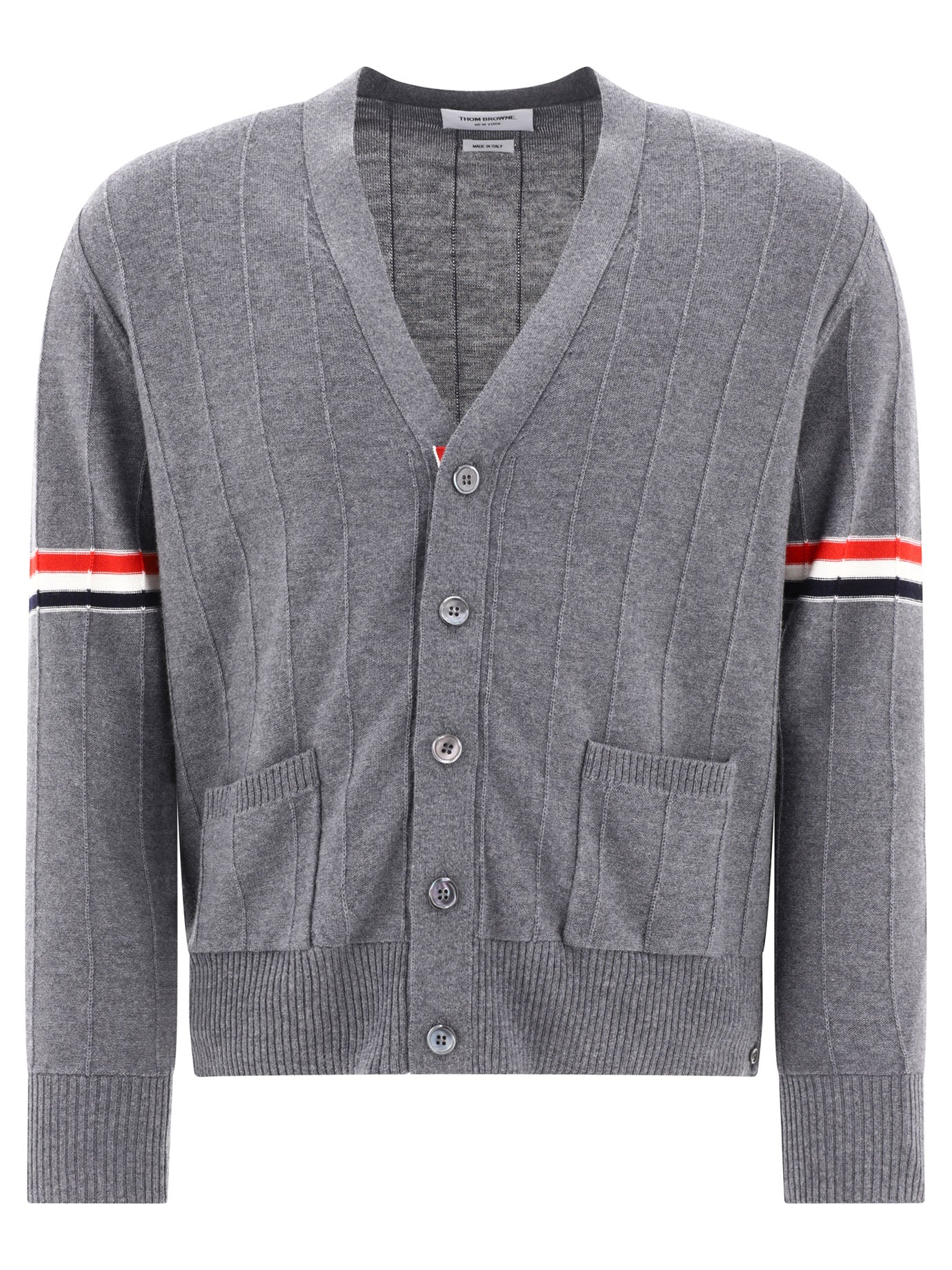 Thom Browne-Rwb Cardigan Knitwear Grey-Uomo