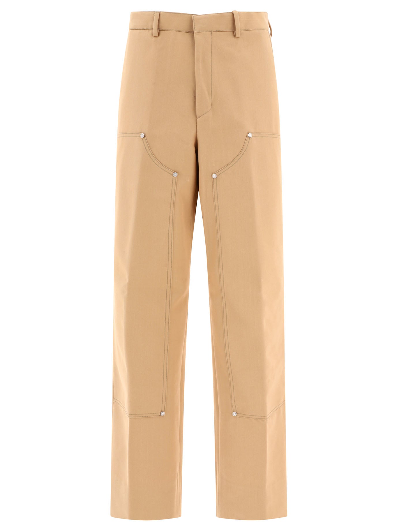 Palm Angels-Monogram Trousers Beige-Uomo