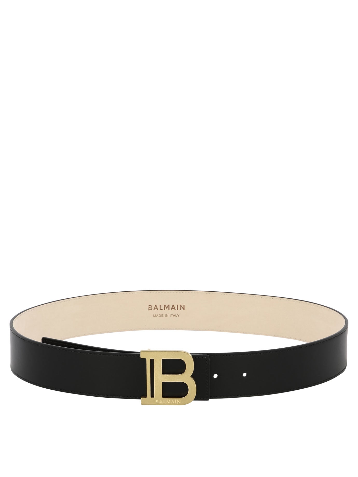 Balmain-Leather Belt Cinture Nero-Donna