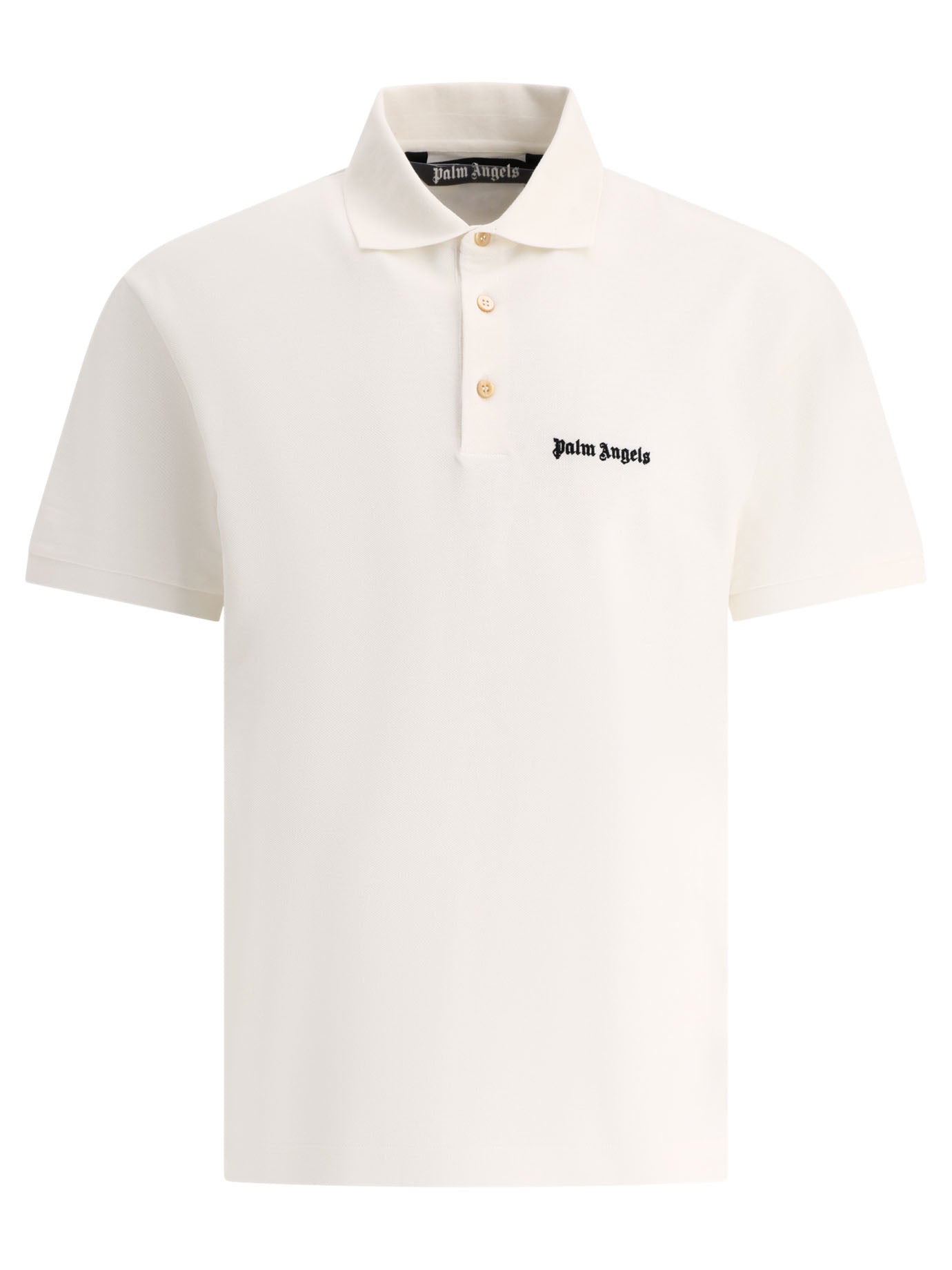 Palm Angels-Classic Logo Polo Shirts Bianco-Uomo