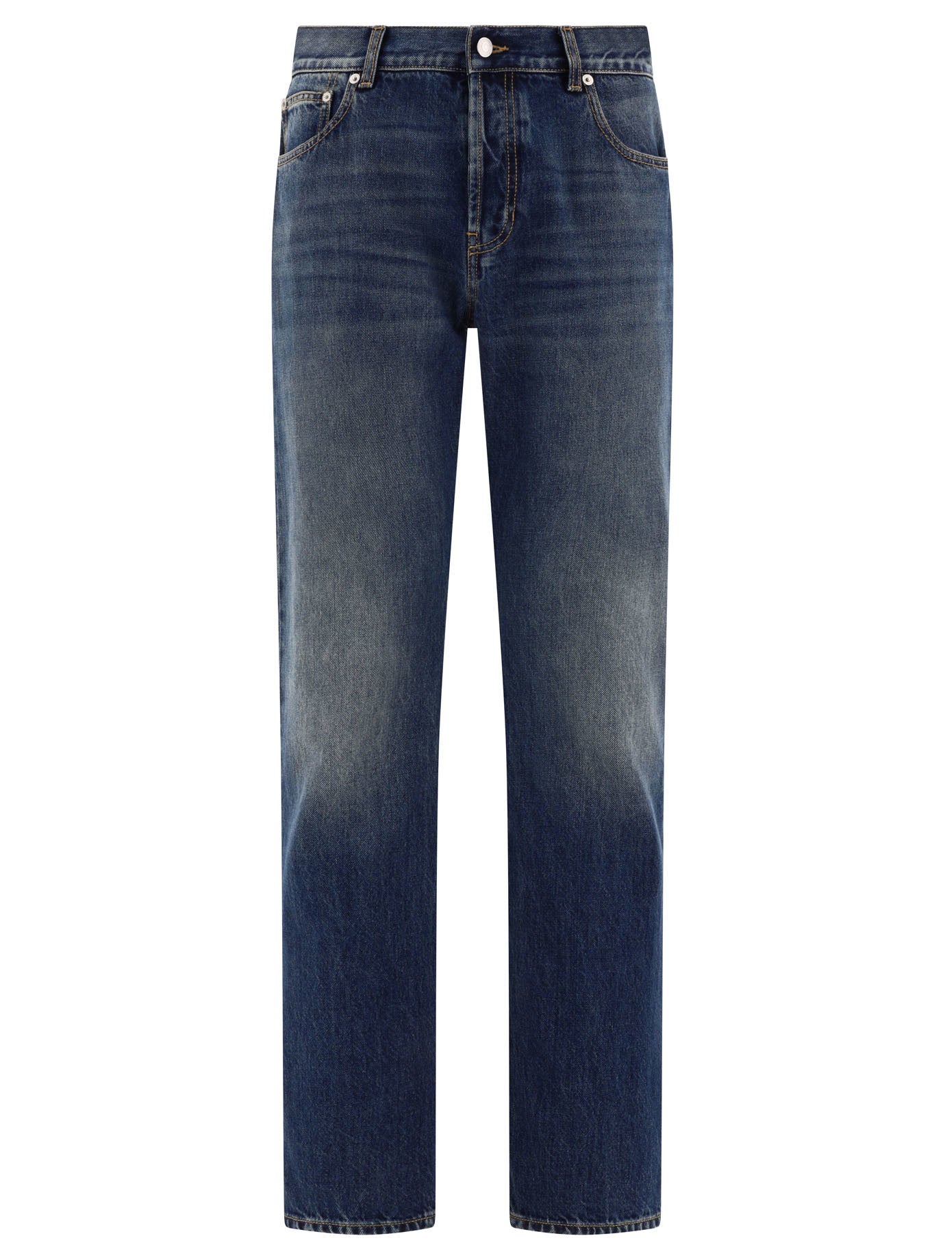 Alexander Mcqueen-With Logo Detail Jeans Blu-Uomo