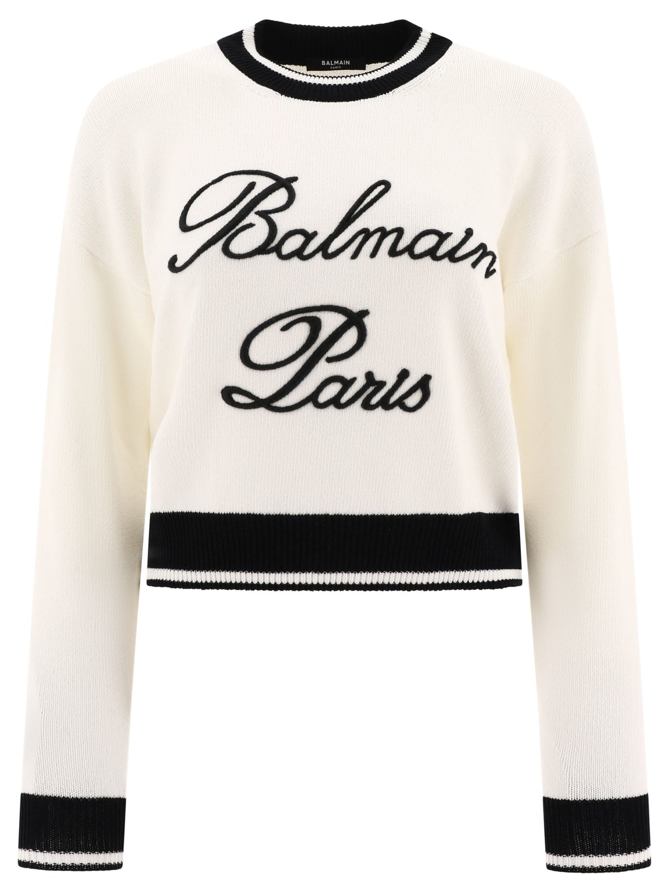 Balmain-Balmain Signature Knitwear Bianco-Donna