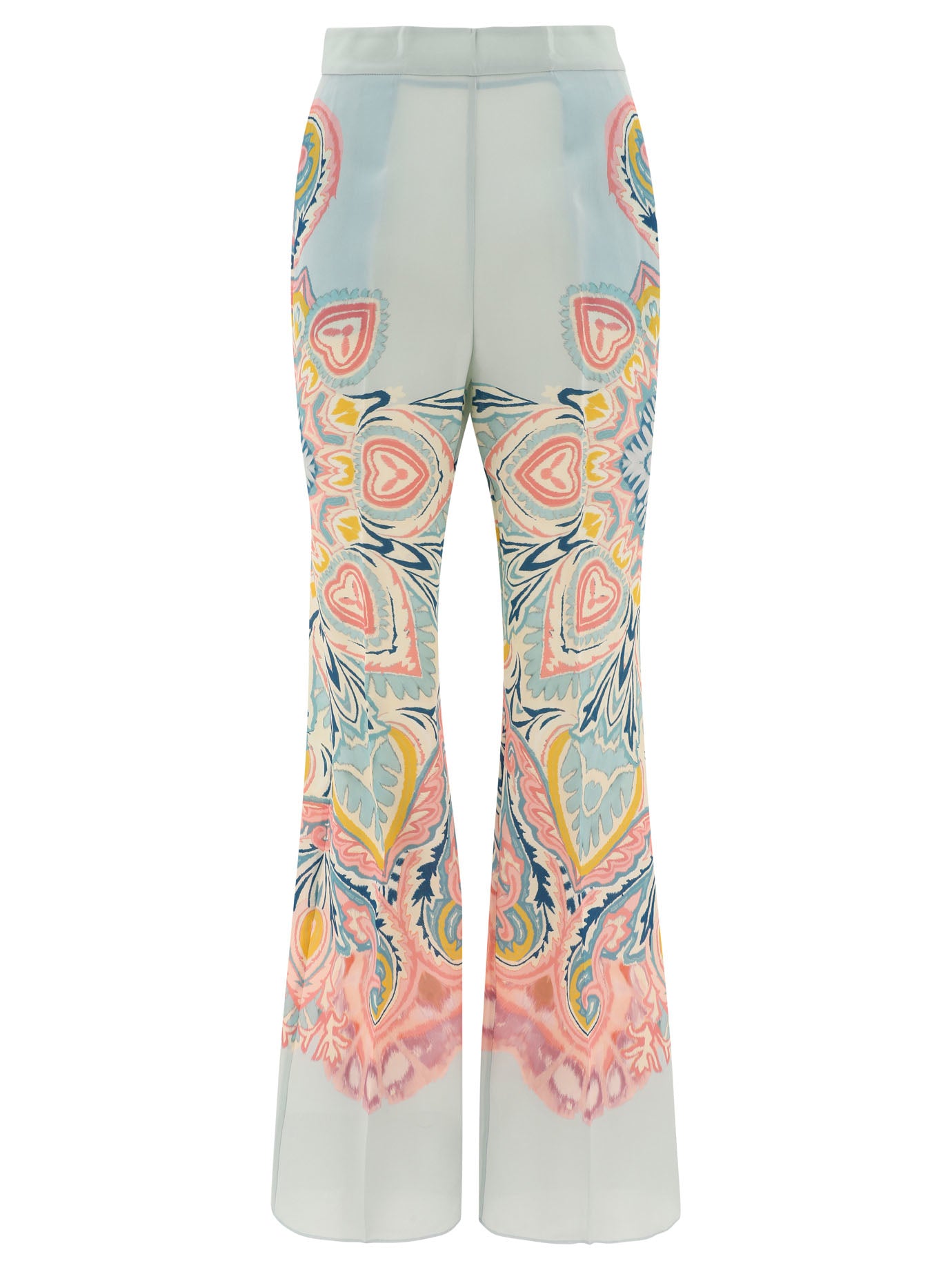 Etro-Printed Palazzo Trousers Celeste-Donna