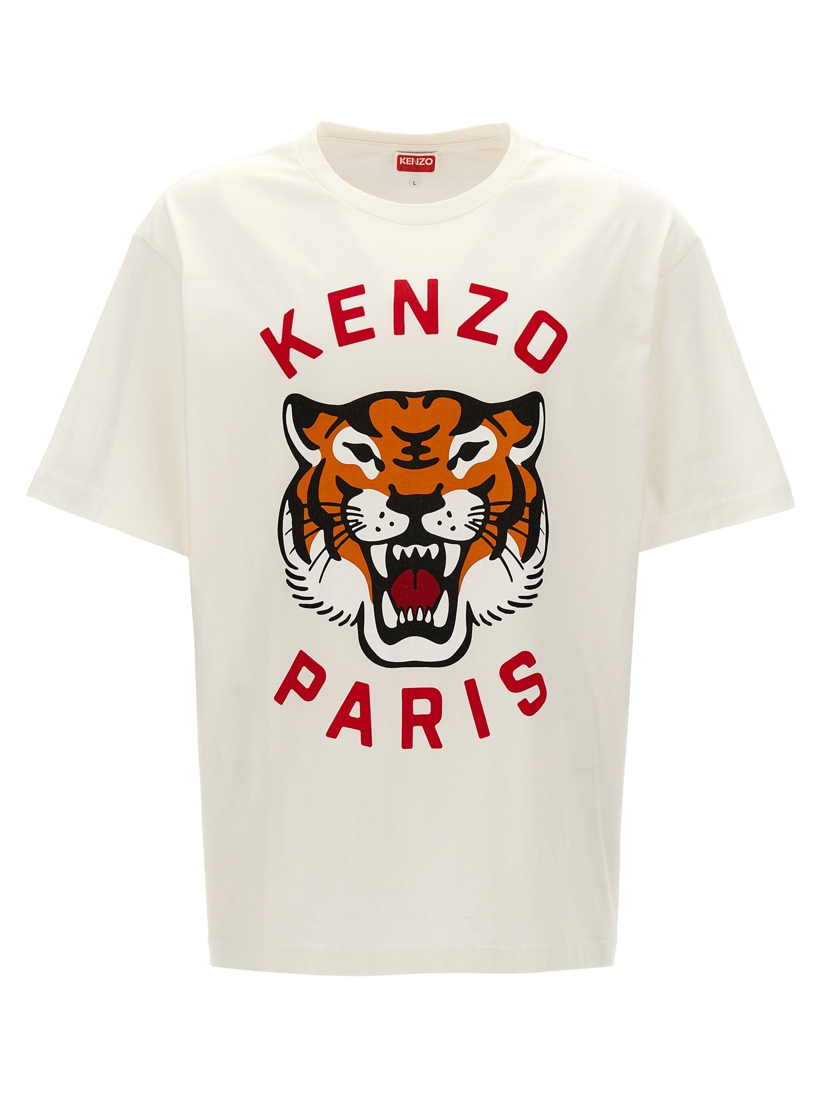 Kenzo-Kenzo Lucky Tiger T Shirt Bianco-Uomo