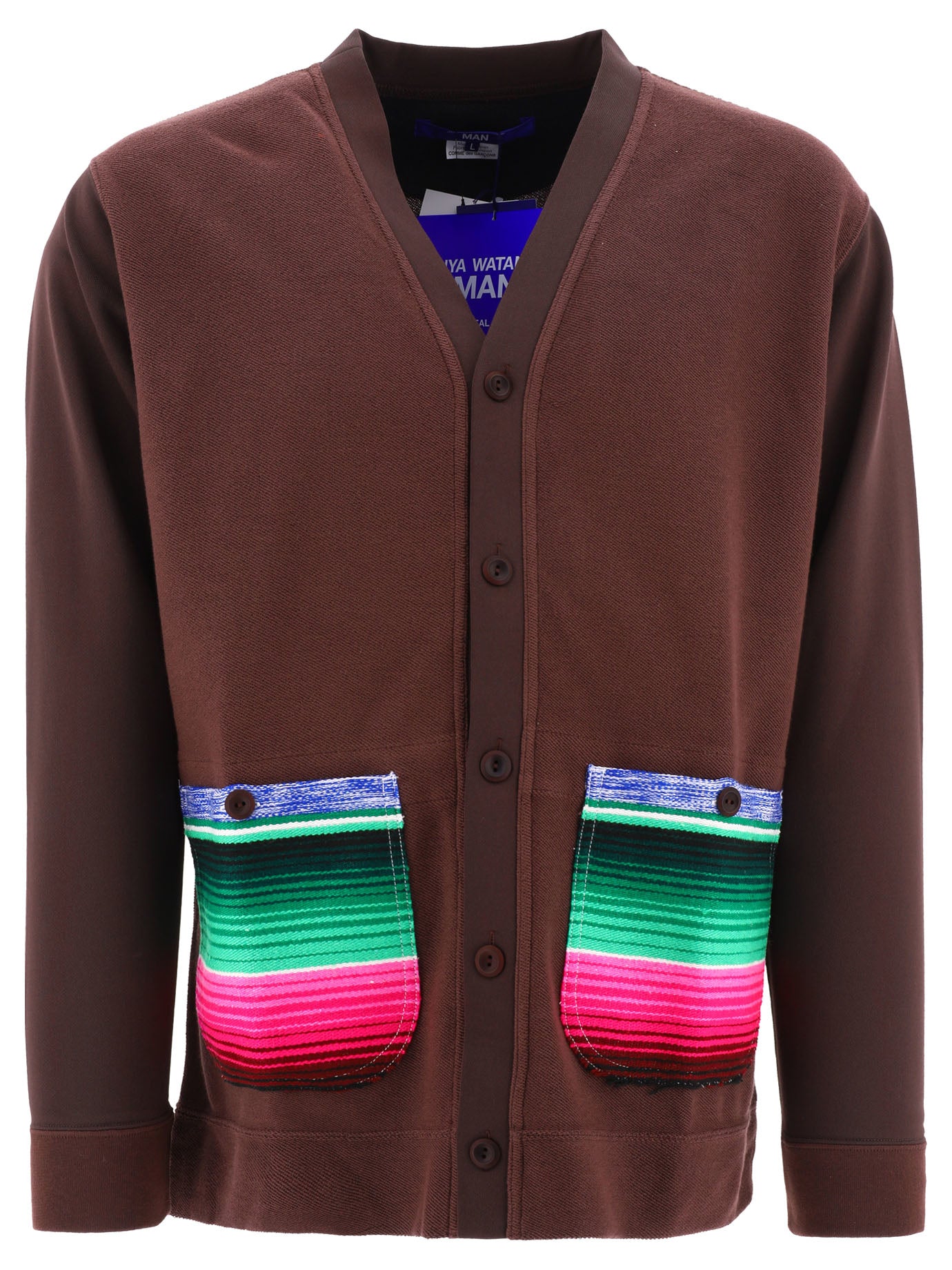 Junya Watanabe Man-Multicoloured Stripes Knitwear Marrone-Uomo