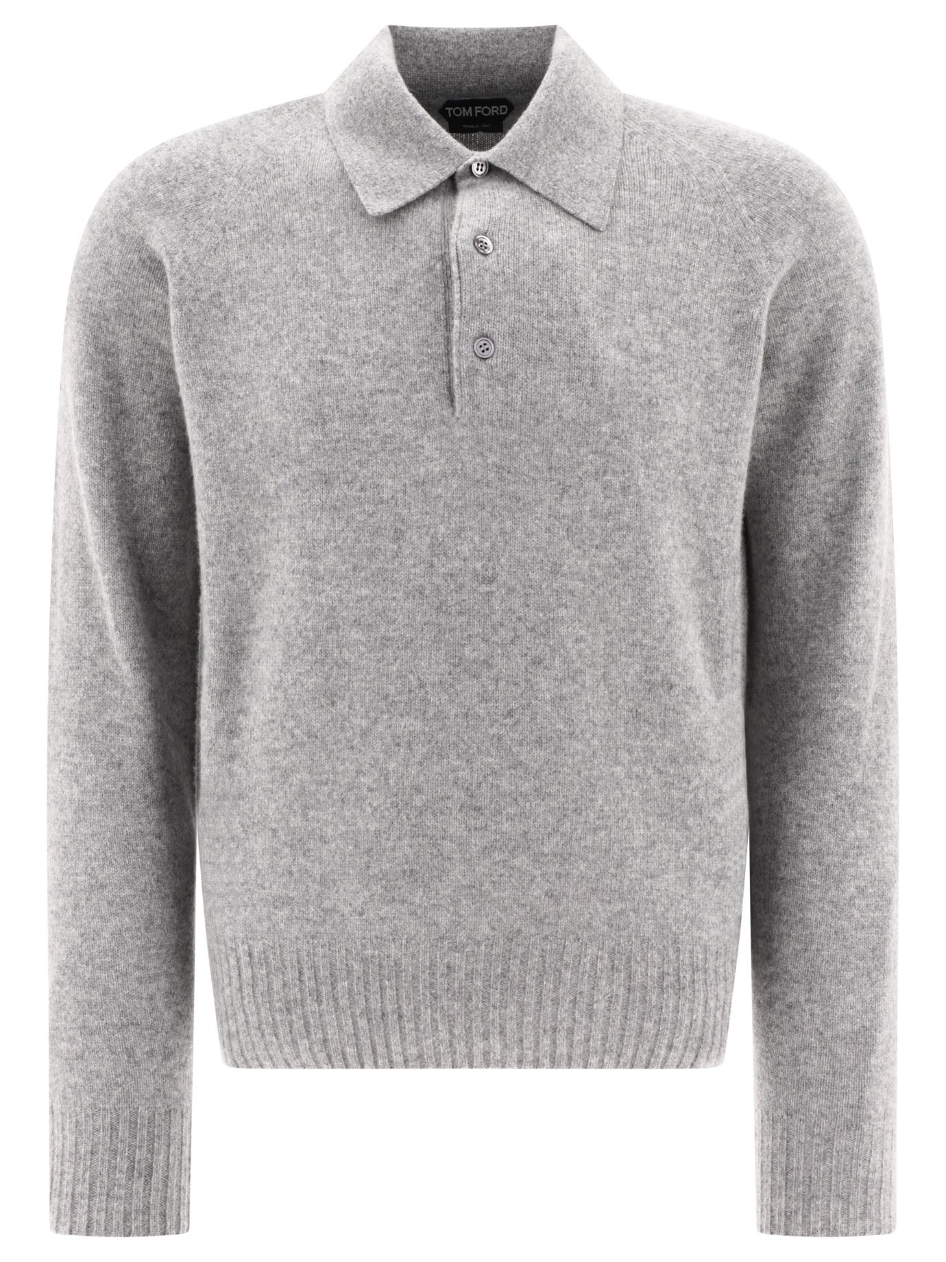 Tom Ford-Polo-Style Sweater Knitwear Grey-Uomo