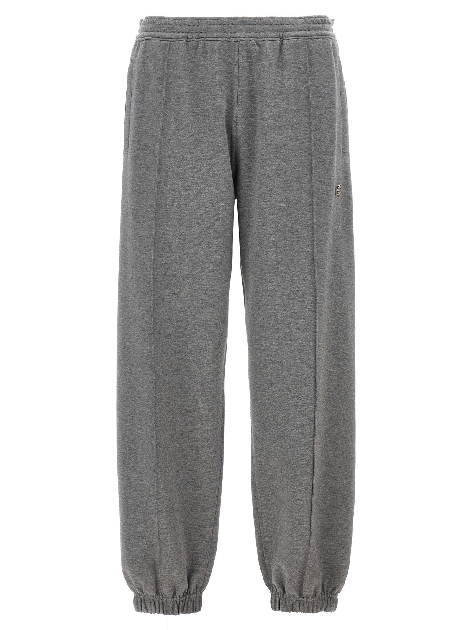 Givenchy-Metallic Logo Joggers Pantaloni Grigio-Uomo