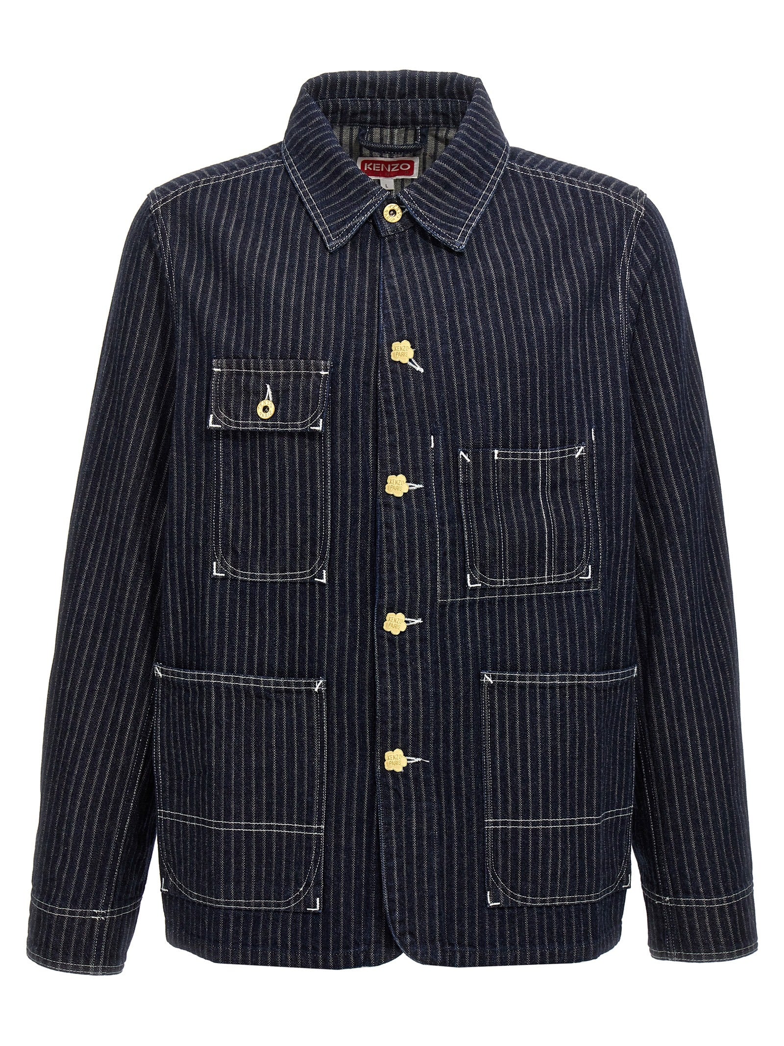 Kenzo-Logo Button Jacket Giacche Blu-Uomo