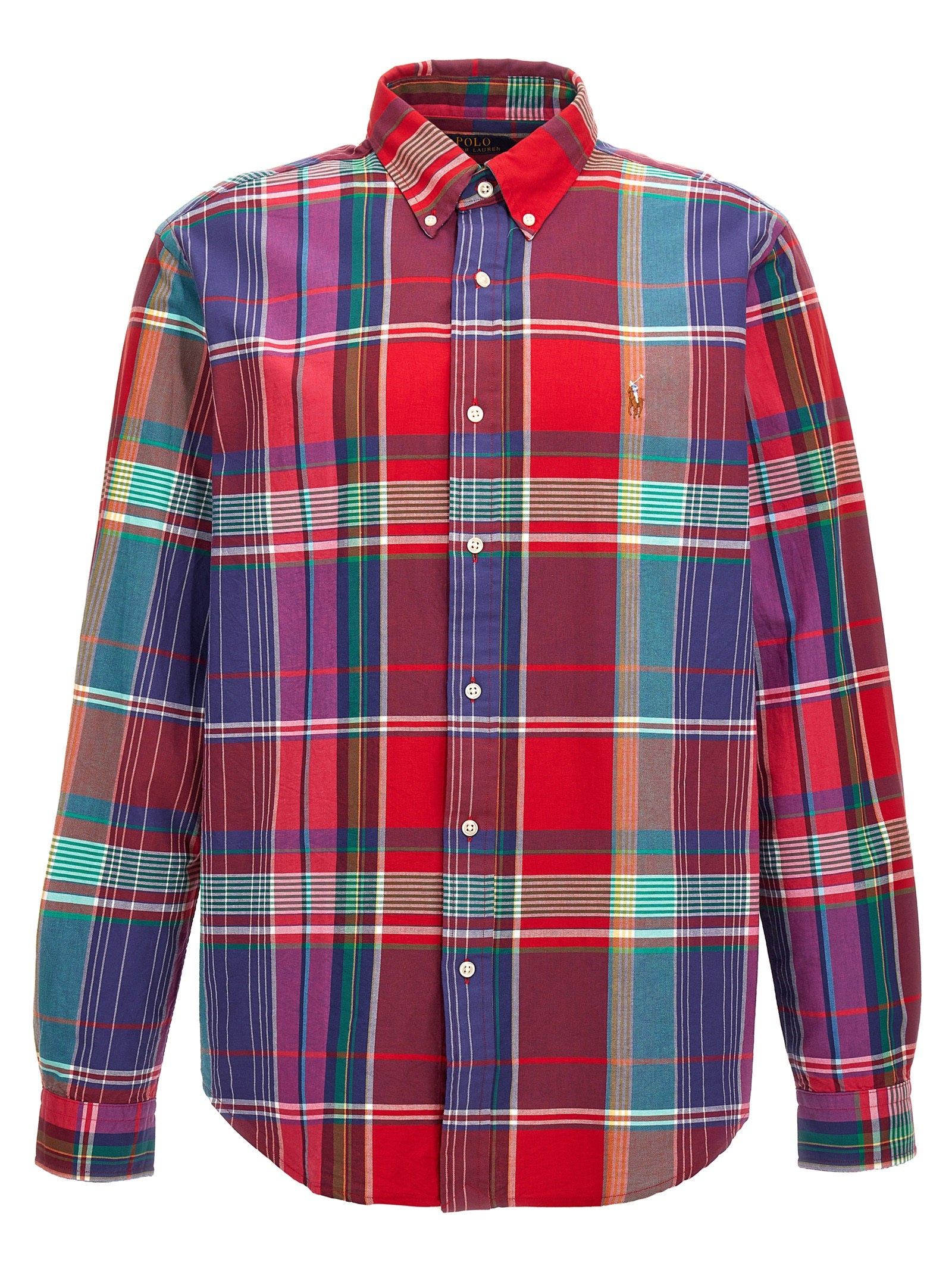 Polo Ralph Lauren-Check Shirt With Logo Embroidery Camicie Multicolor-Uomo