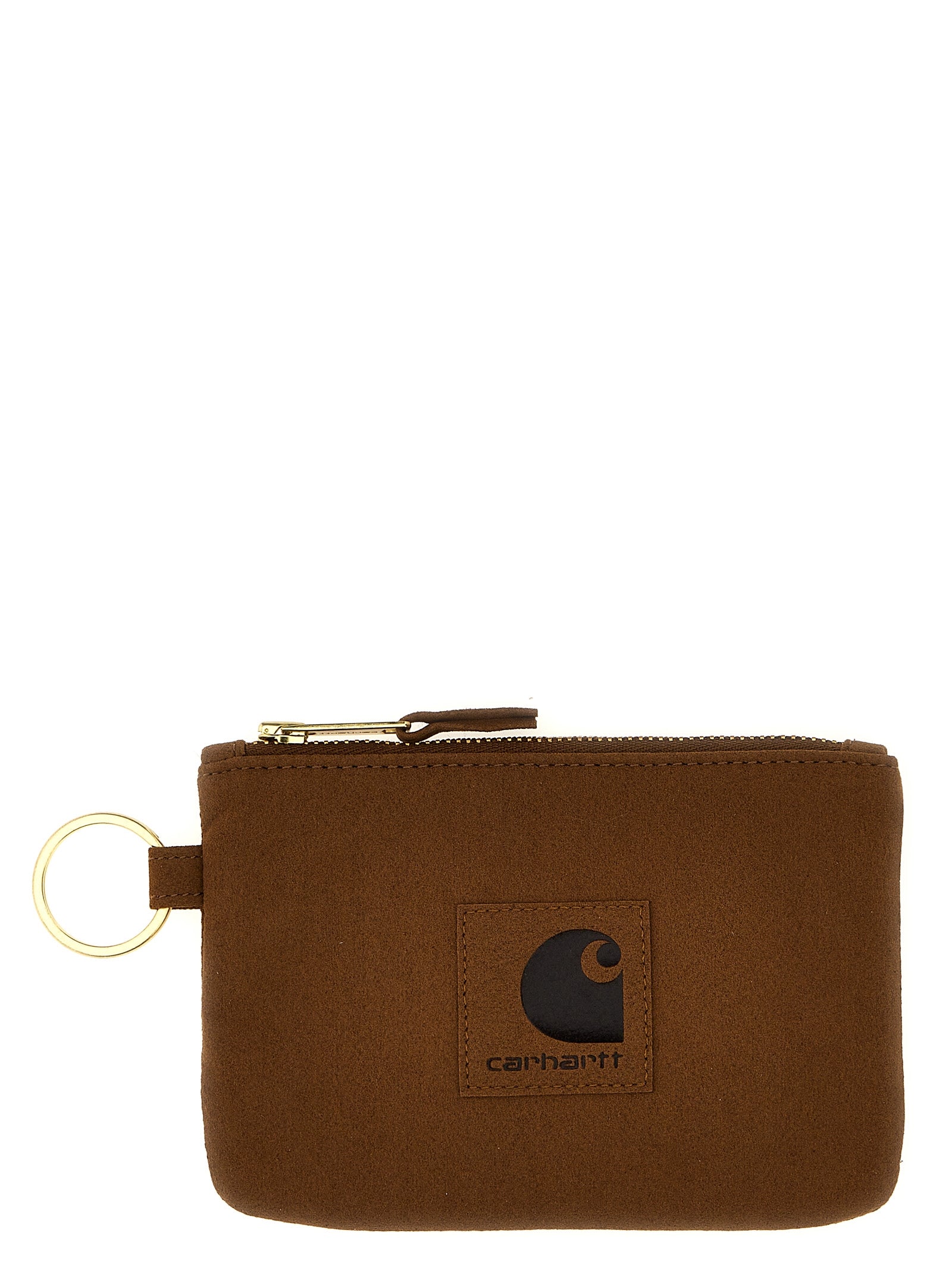 Carhartt Wip-Logo Suede Wallet Portafogli Marrone-Uomo