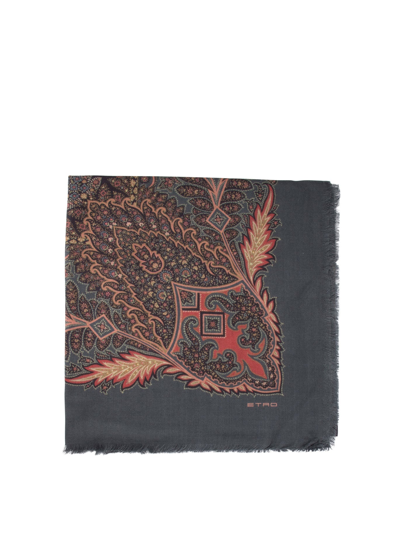 Etro-Printed Cashmere Shawl Scarves Nero-Donna