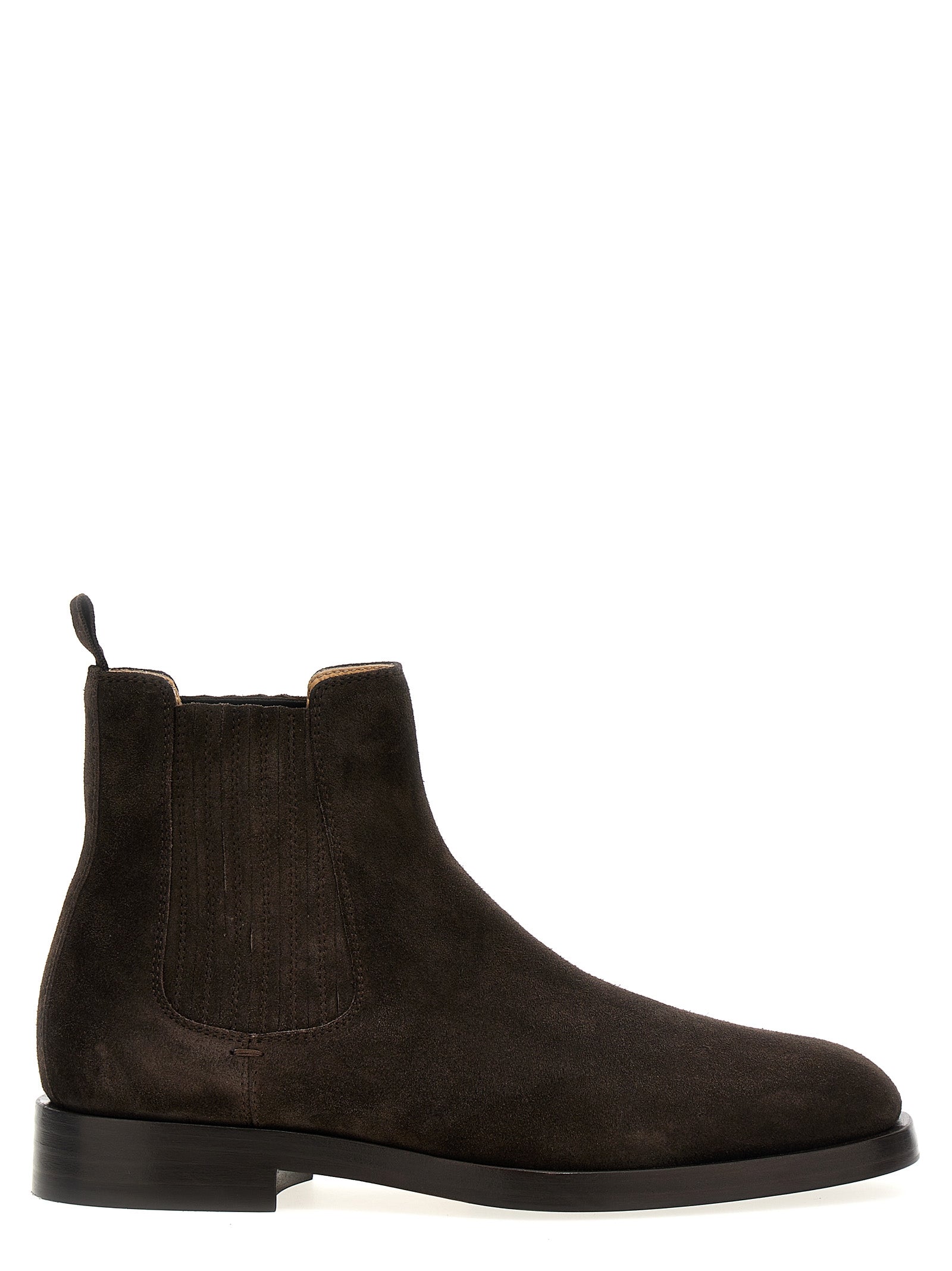 Brunello Cucinelli-Suede Ankle Boots Stivali E Stivaletti Marrone-Uomo