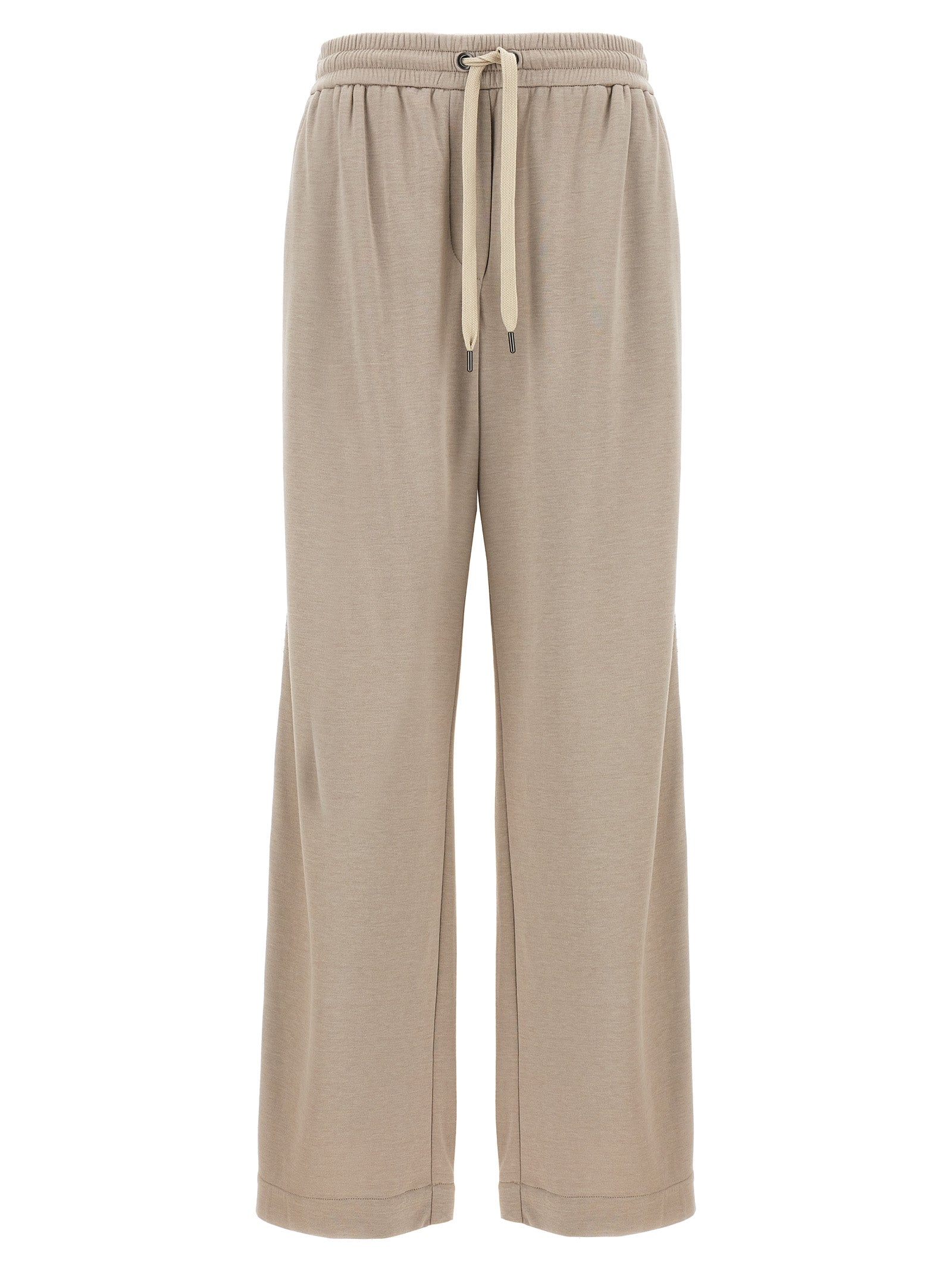 Brunello Cucinelli-Monile Pantaloni Beige-Donna