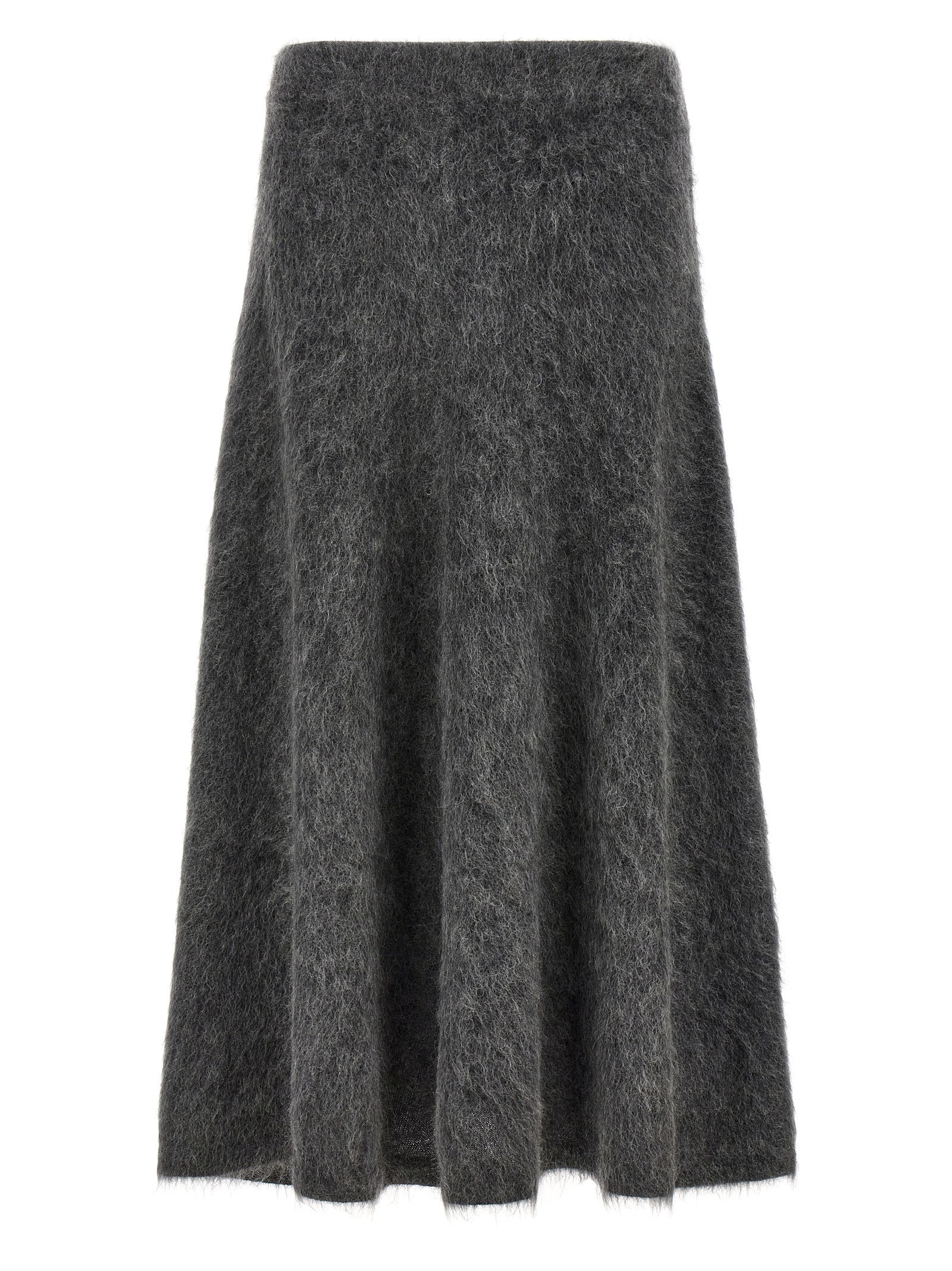 Brunello Cucinelli-Mohair Skirt Gonne Grigio-Donna