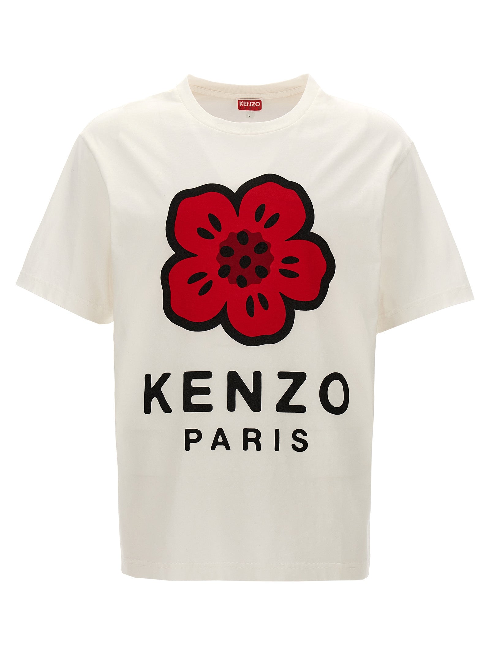 Kenzo-Stampa Fiore T Shirt Bianco-Uomo