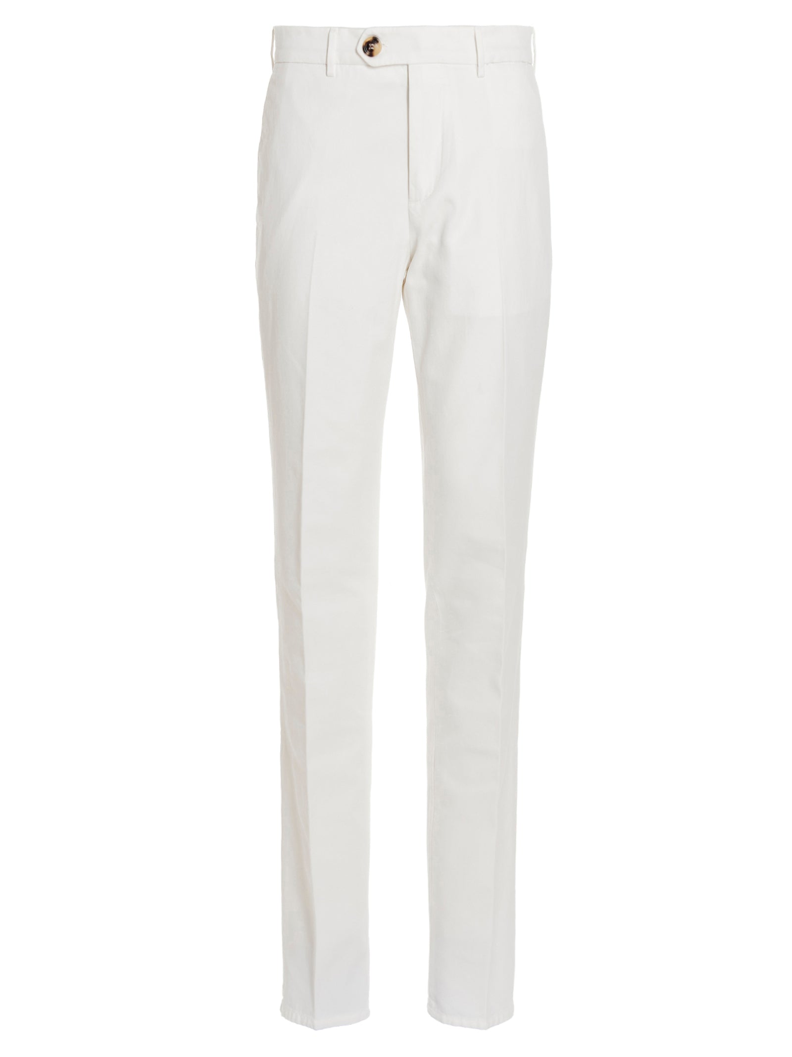 Brunello Cucinelli-Chino Pantaloni Bianco-Uomo