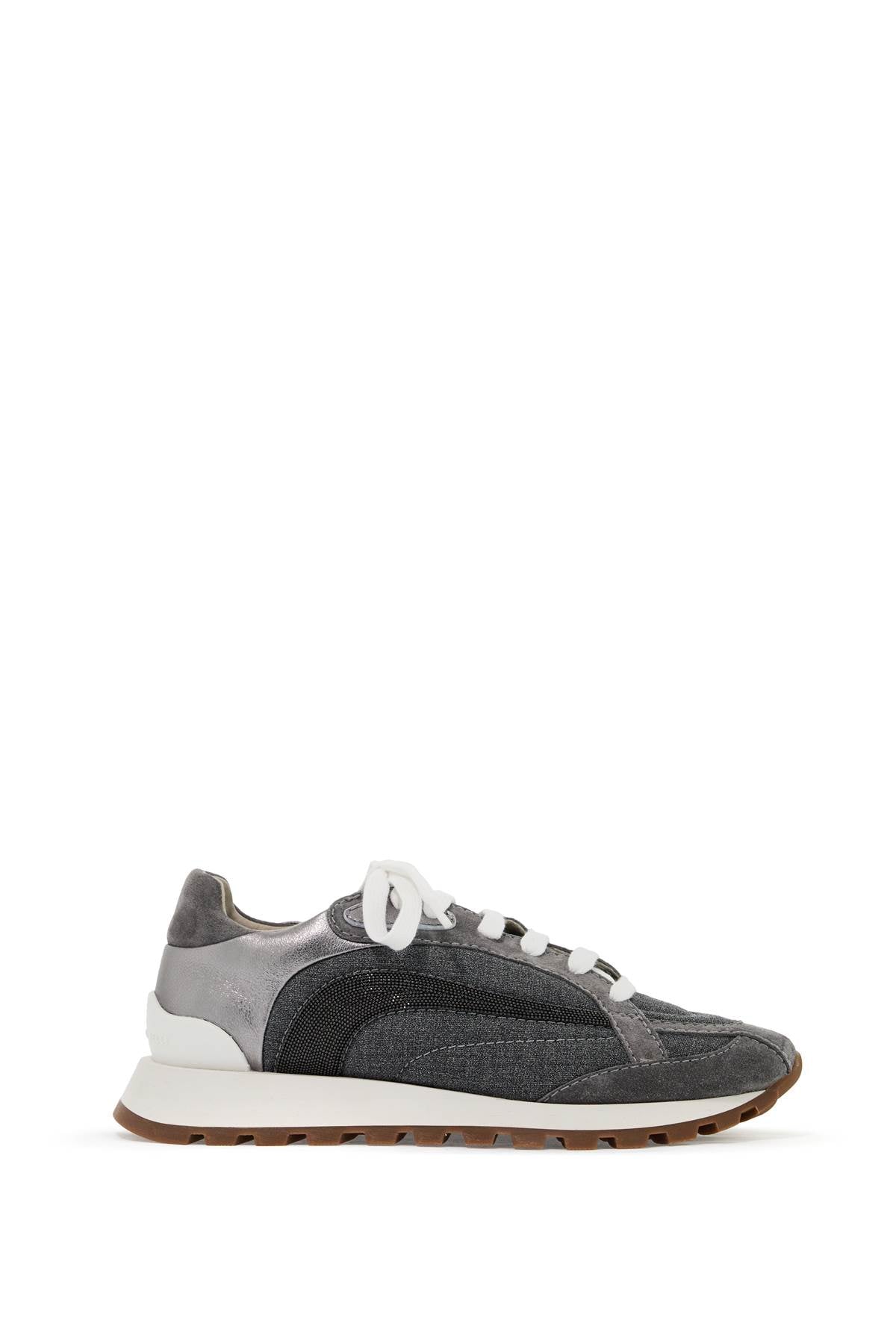 Brunello Cucinelli-Sneakers In Lana Con Precious Stripe-Donna