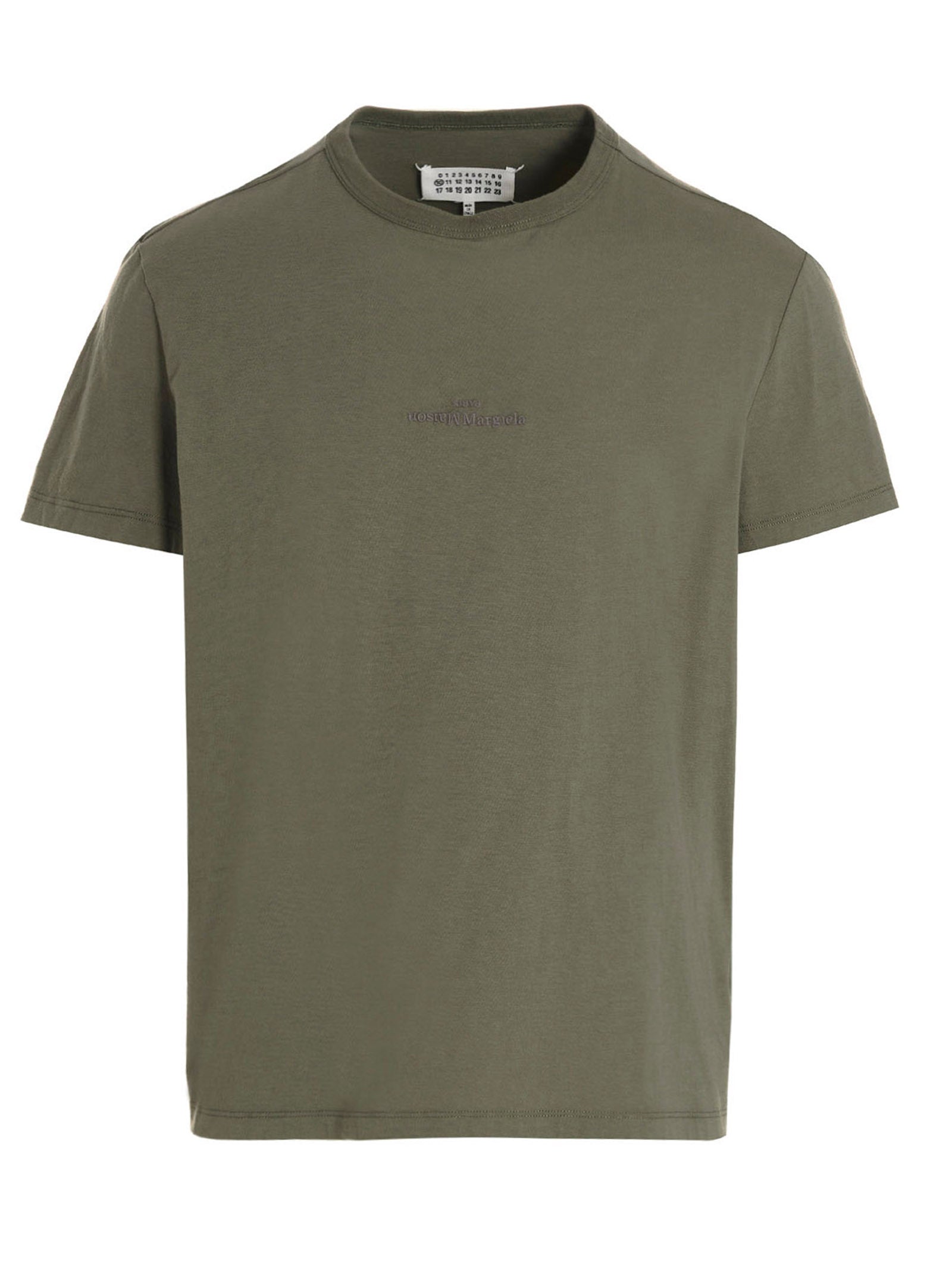 Maison Margiela-Logo T Shirt Grigio-Uomo