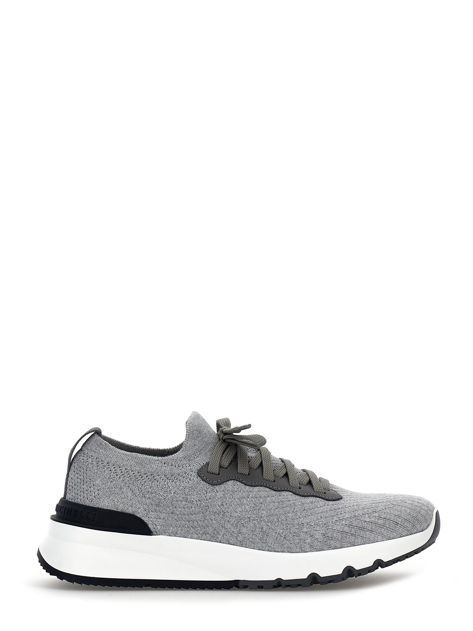 Brunello Cucinelli-Knitted Sneakers Grigio-Uomo