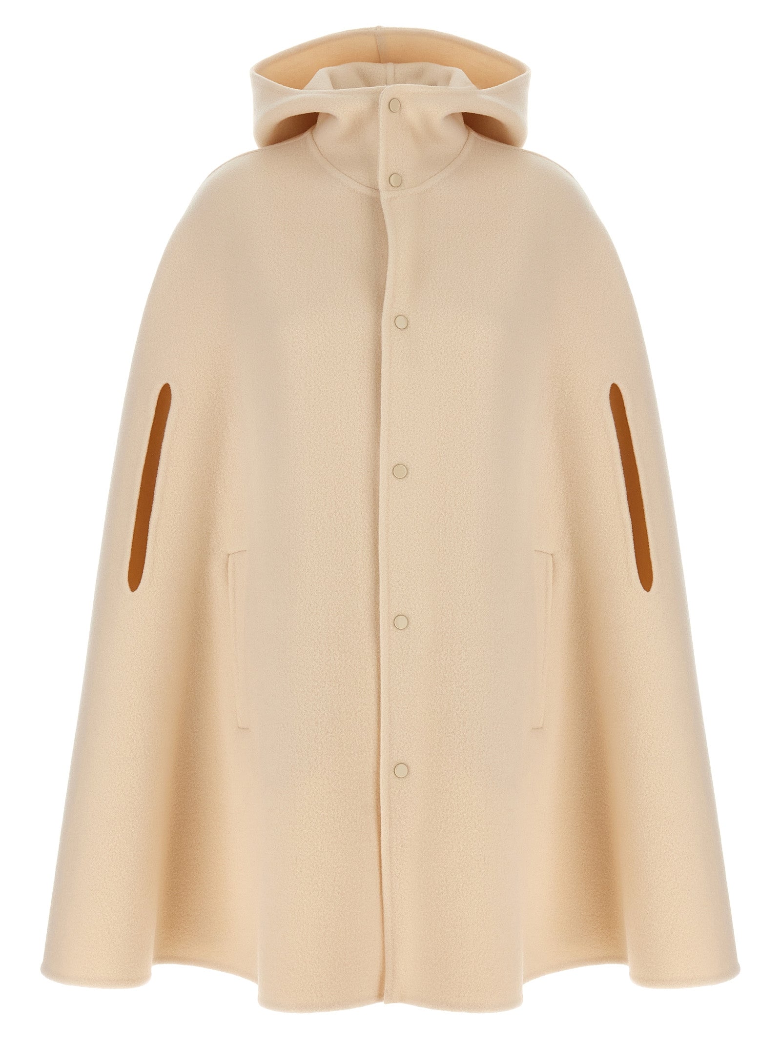 Fabiana Filippi-Hooded Cape Mantelle Beige-Donna