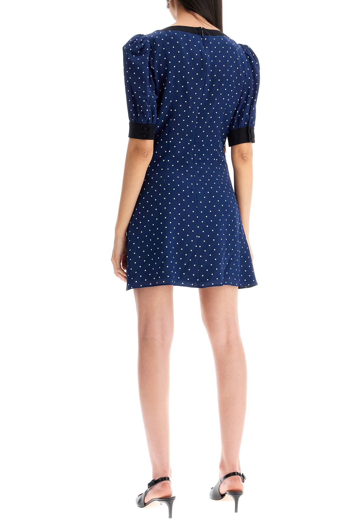 Alessandra Rich-Mini Abito A Pois In Seta-Donna