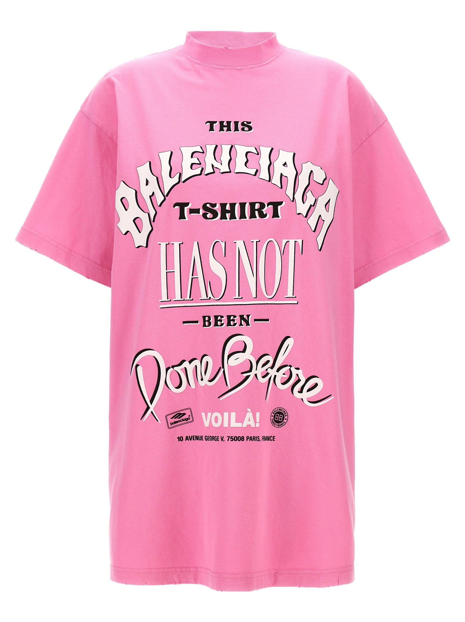 Balenciaga-Printed T Shirt Rosa-Donna