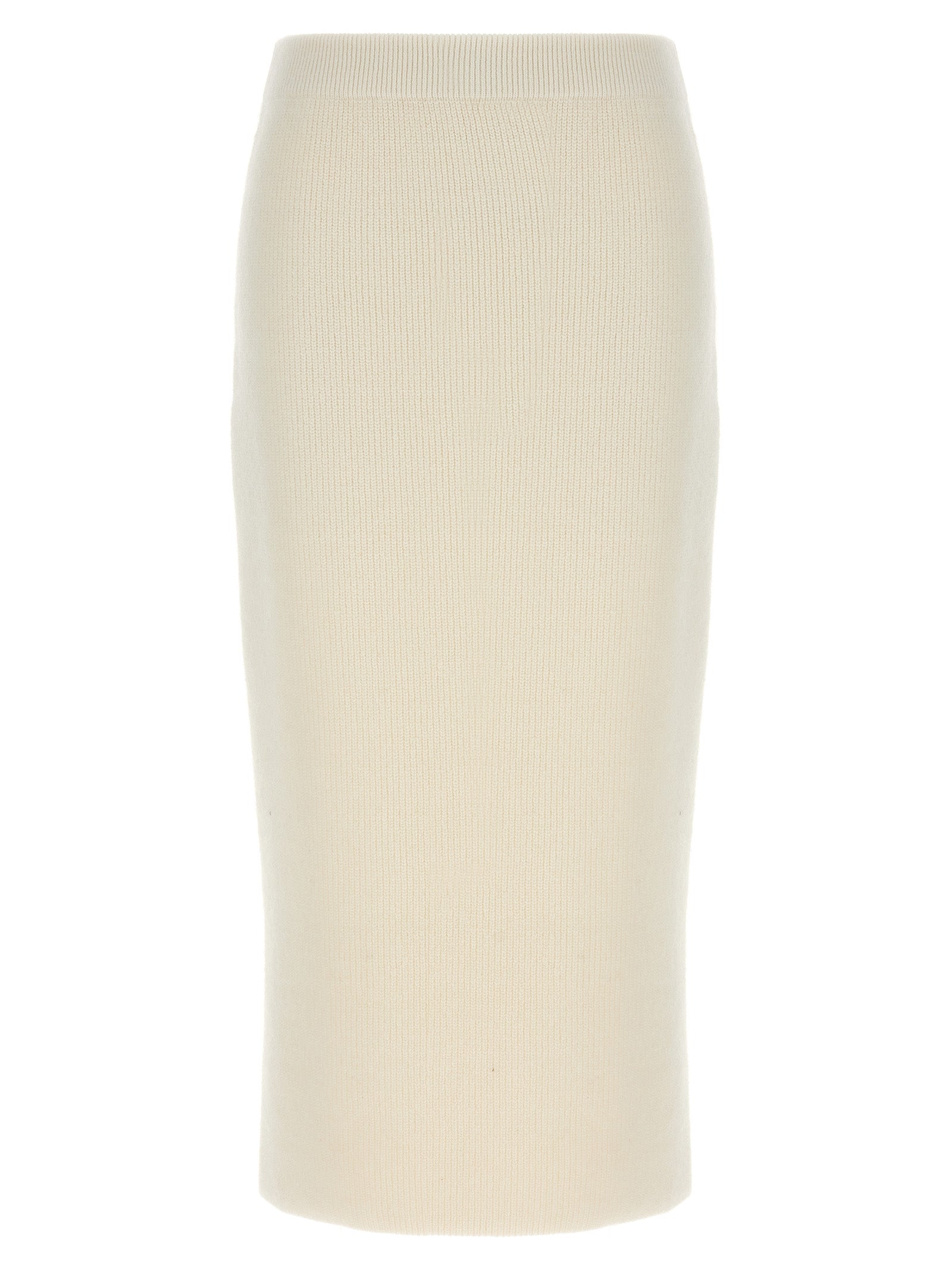 Fabiana Filippi-Wool Midi Skirt Gonne Bianco-Donna