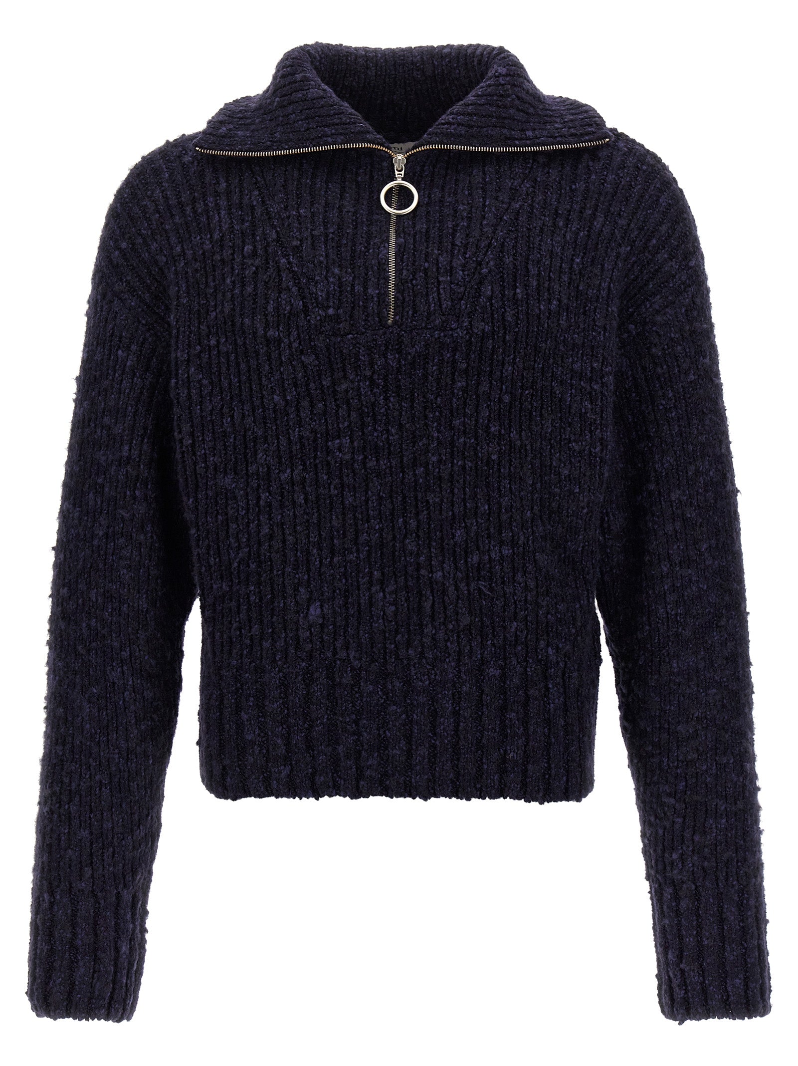 Ami Paris-Half Zip Sweater Maglioni Blu-Uomo