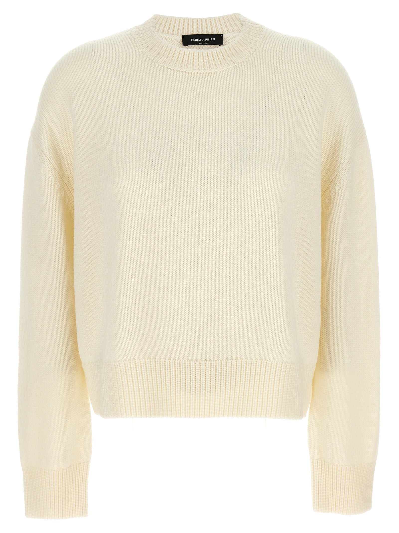 Fabiana Filippi-Crewneck Sweater Maglioni Bianco-Donna